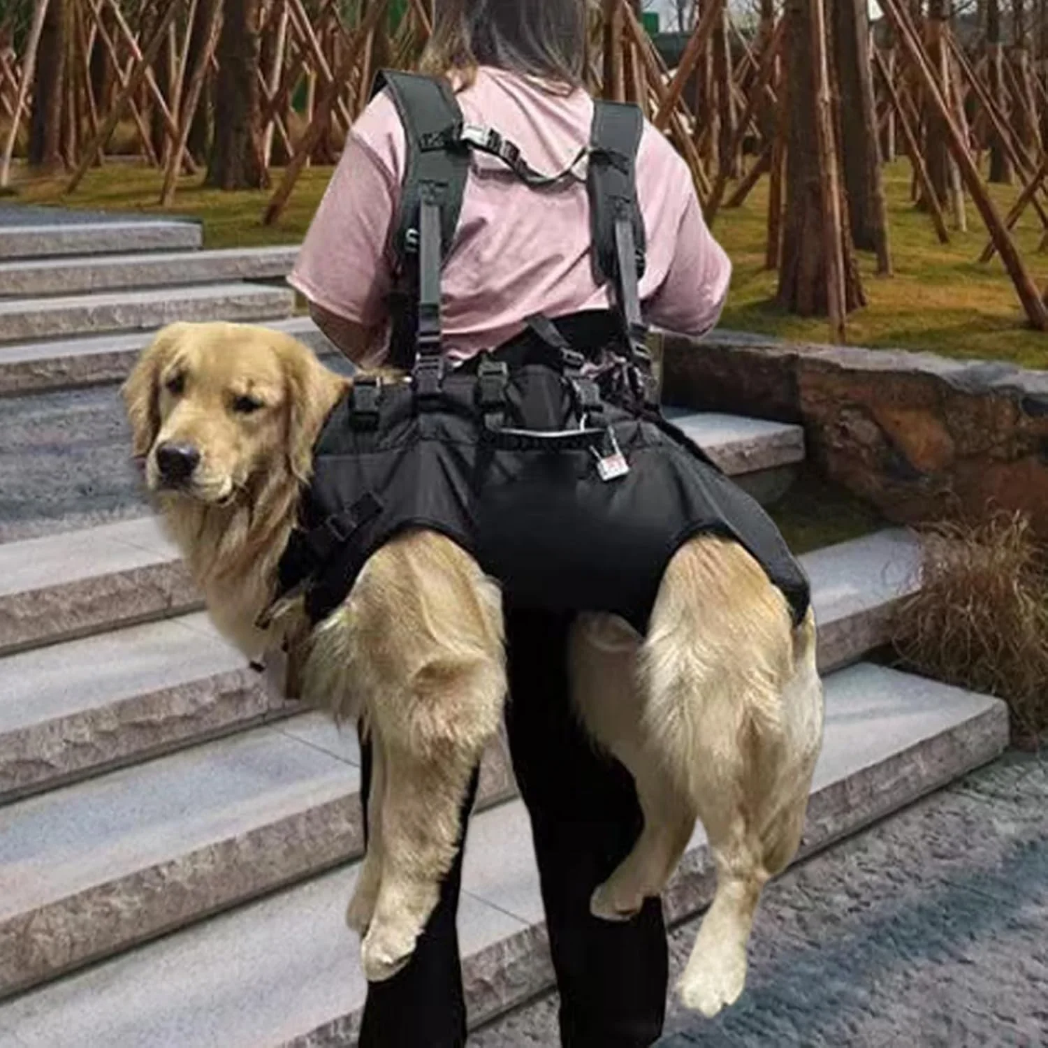 هارنس حمل سگ، هارنس افقی قابل تنظیم و قابل حمل، محصولات مسافرتی چند منظوره پوشیدنی برای پشتیبانی از جلو، مناسب پیاده روی، مسافرت، دوچرخه سواری و موتورسواری