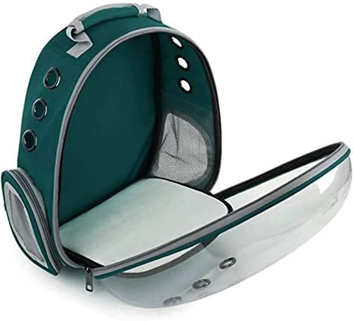 کیف حمل حیوانات خانگی قابل حمل سگ کیف دستی بیرونی سگ تنفسی گربه کوله پشتی فضایی شفاف قابل حمل دوشی گربه - سبز