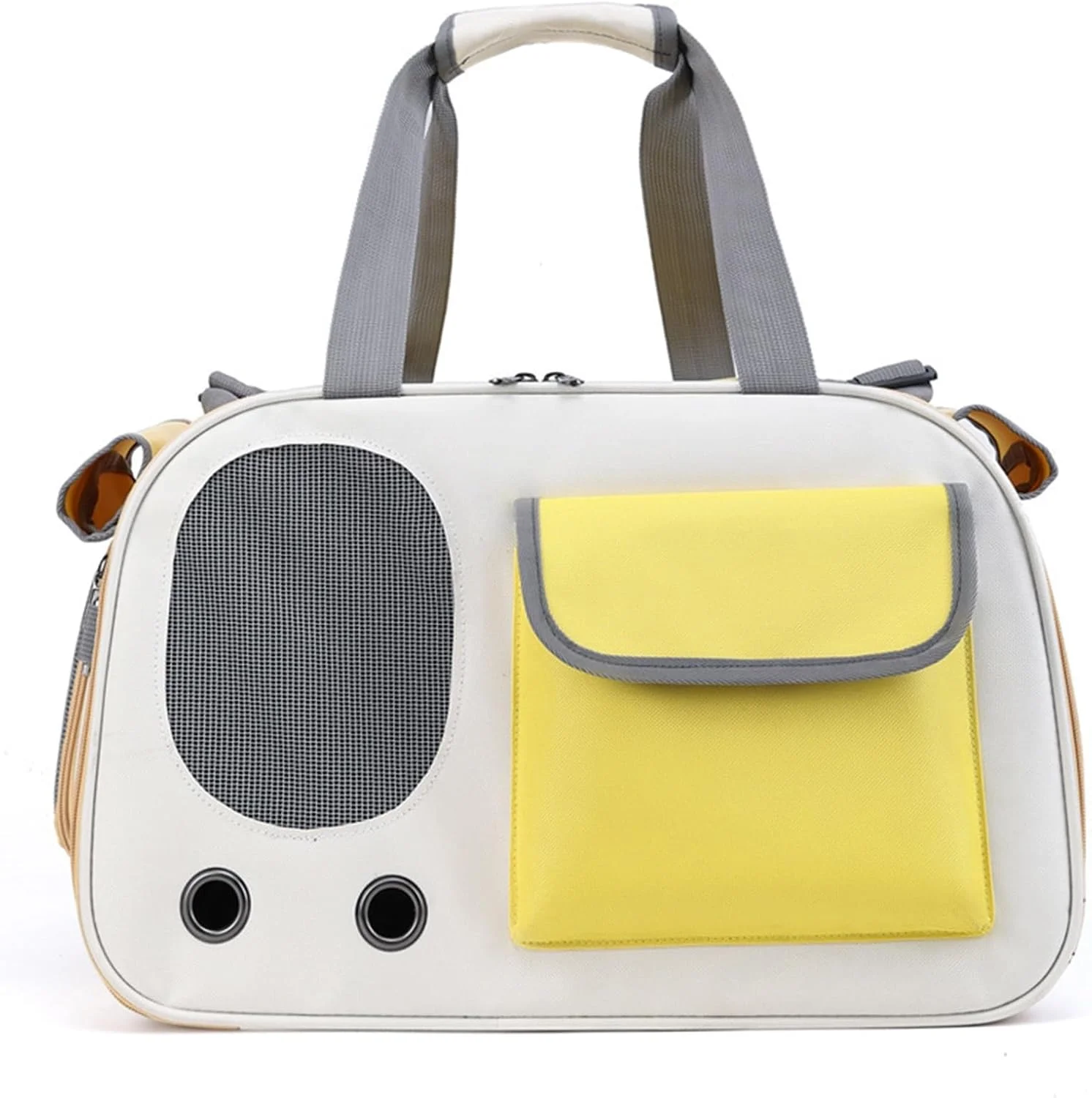 کیف حمل حیوانات خانگی قابل حمل، سبک وزن، تاشو، مناسب سفر برای سگ و گربه، مقاوم و بادوام، زرد
