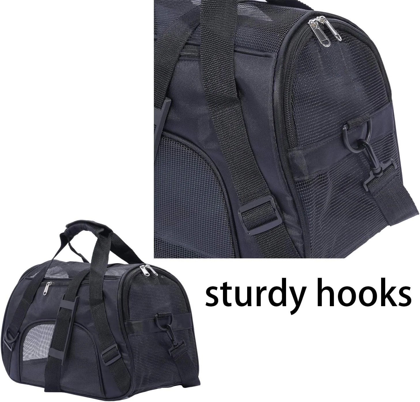 کیف حمل حیوانات خانگی PPOGOO با دیواره نرم مناسب گربه و سگ، مورد تایید خطوط هوایی، غیر سمی و بدون بو