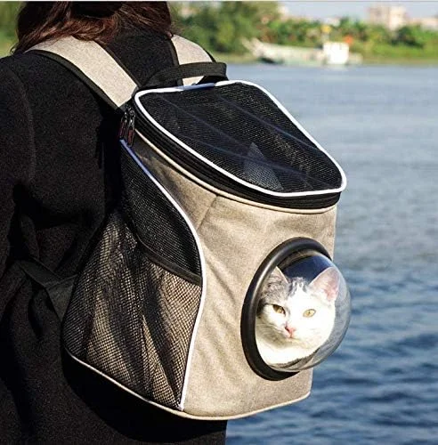 کیف حمل فضایی حیوانات خانگی طرح فضانورد، ابعاد 30x24x35 سانتی متر، مناسب گربه، توله سگ، چیواوا و سگ های کوچک، مناسب سفر و گردش در فضای باز، جنس پارچه آکسفورد