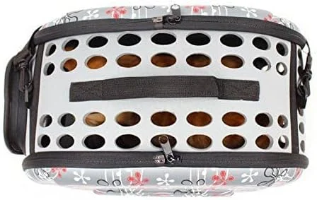 کیف حمل تاشو حیوانات خانگی ممتاز SKEIDO - باکس مسافرتی تاشو متوسط با بند شانه برای گربه ها و سگ های کوچک (خاکستری)