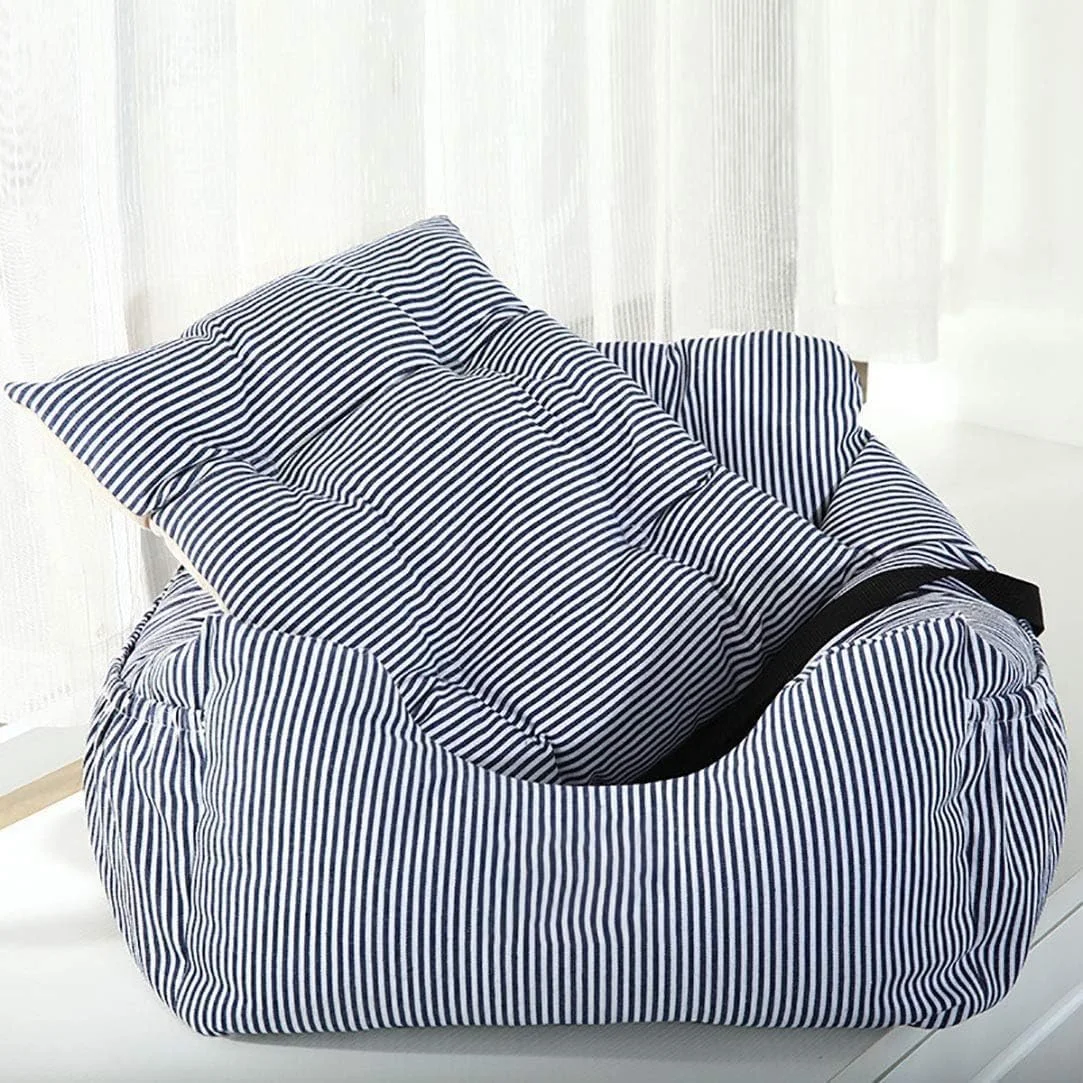 صندلی ماشین سگ برای سگ های کوچک، صندلی حیوانات خانگی کنسول وسط، قابل جدا شدن و شستشو برای گربه، صندلی تقویت کننده نرم حیوانات خانگی با جیب های ذخیره سازی و بند قلاب دار، تختخواب قابل حمل برای مسافرت با ماشین