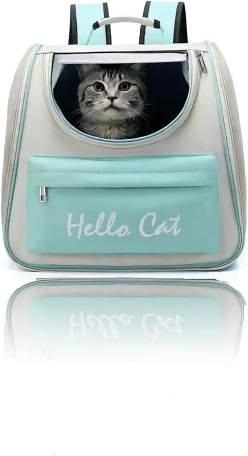 کیف کوله پشتی حمل حیوانات خانگی Sweet seven - کیف بزرگ و جادار، طراحی صمیمی، دسترسی آسان برای حیوانات خانگی، کوله پشتی نرم و تنفسی - ایده آل برای سفر در فضای باز سگ و توله سگ (سبز)