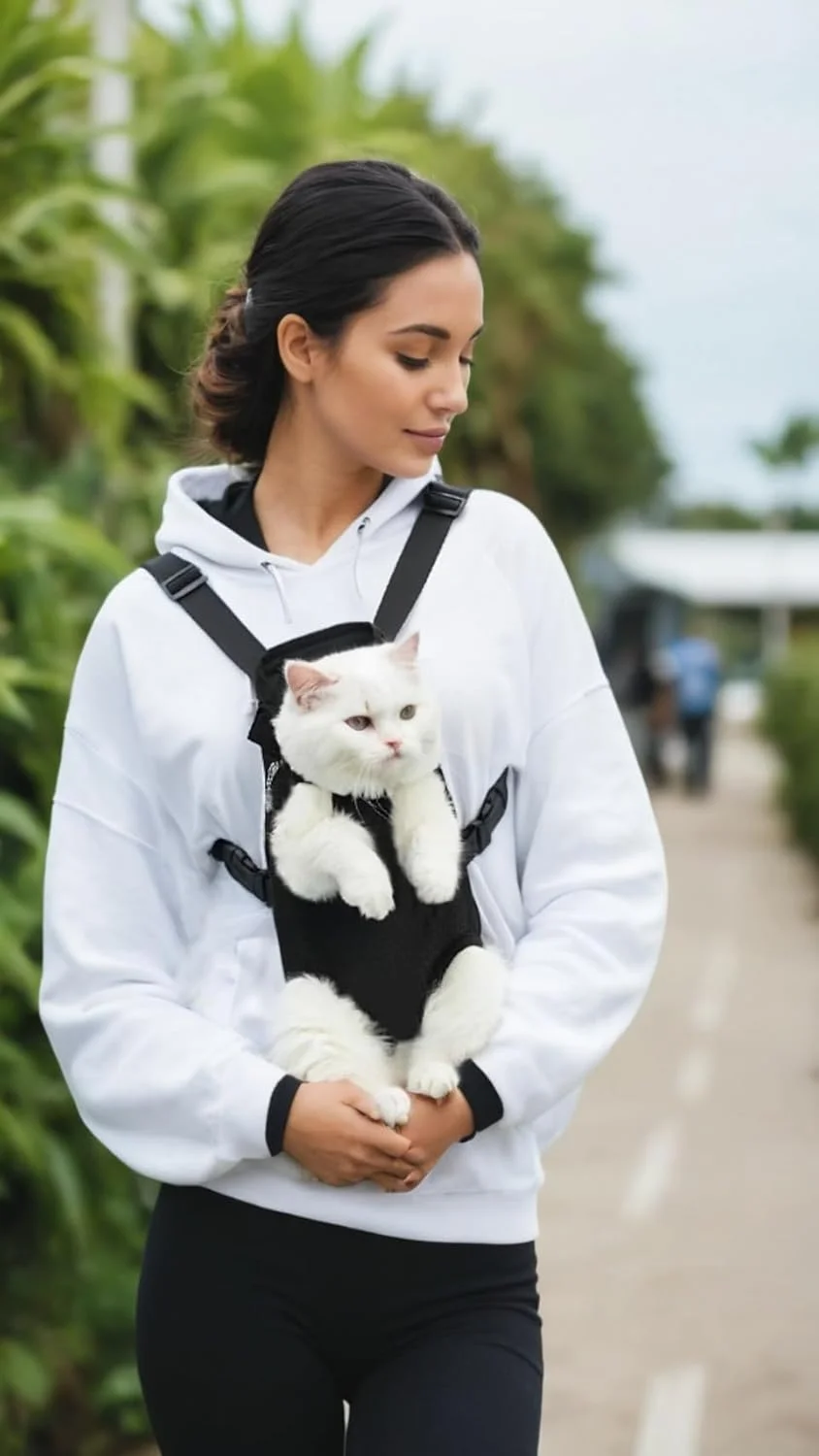 کیف کوله پشتی حمل حیوانات خانگی سوییت سون - کوله پشتی قابل تنظیم سگ و گربه برای پیاده روی، مسافرت، کوهنوردی، کمپینگ - طراحی بیرون پا (L)