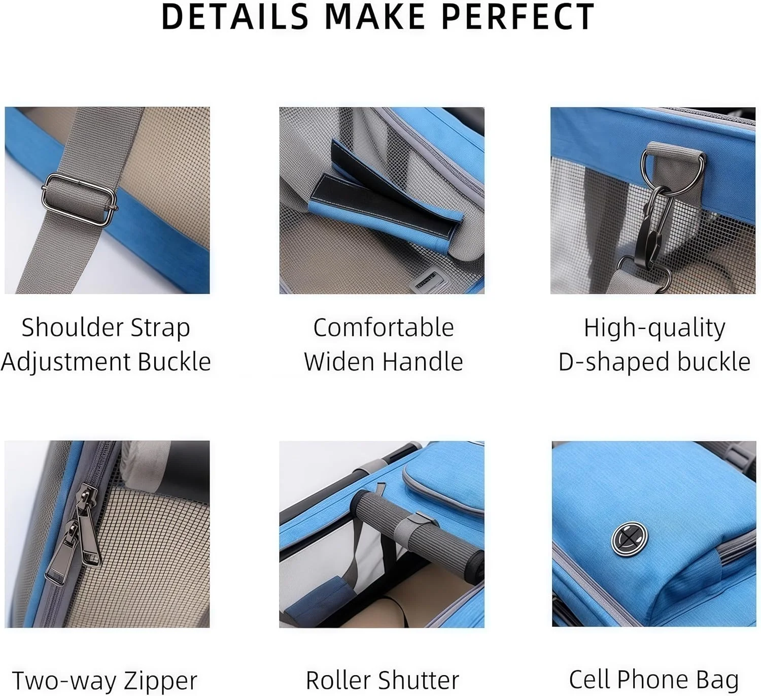 کیف حمل حیوانات خانگی تاشو بزرگ مناسب سفر برای گربه‌های متوسط و سگ‌های کوچک، کیف نرم و توری قابل حمل برای حیوانات کوچک