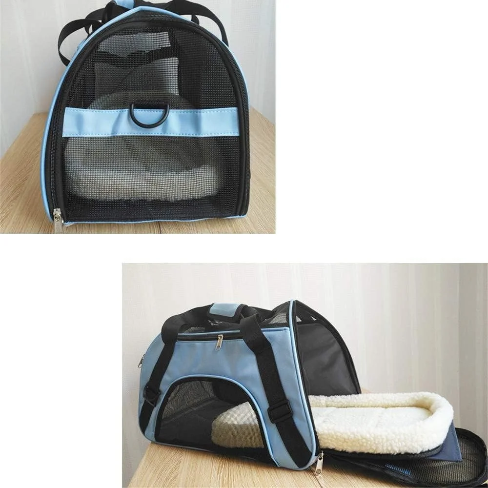کیف دستی حیوانات خانگی، کیف حمل شانه ای تاشو و قابل حمل مناسب سفر برای سگ های کوچک، گربه ها و حیوانات کوچک