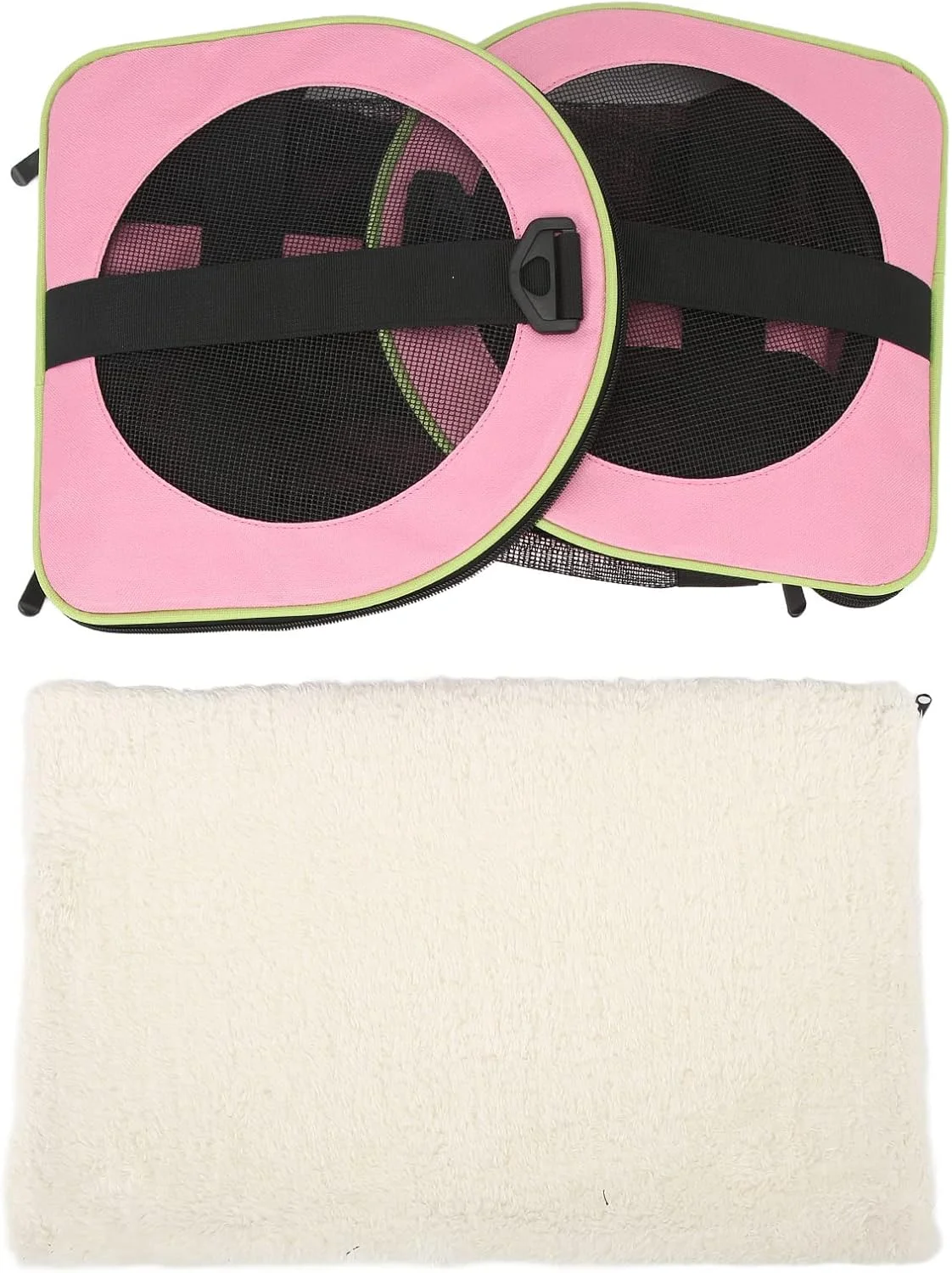 کیف حمل سگ مورد تایید خطوط هوایی، کیف مسافرتی تاشو و تنفسی حیوانات خانگی با بند شانه قابل تنظیم برای گربه، سگ های کوچک، توله سگ ها، گربه های متوسط (صورتی روشن)