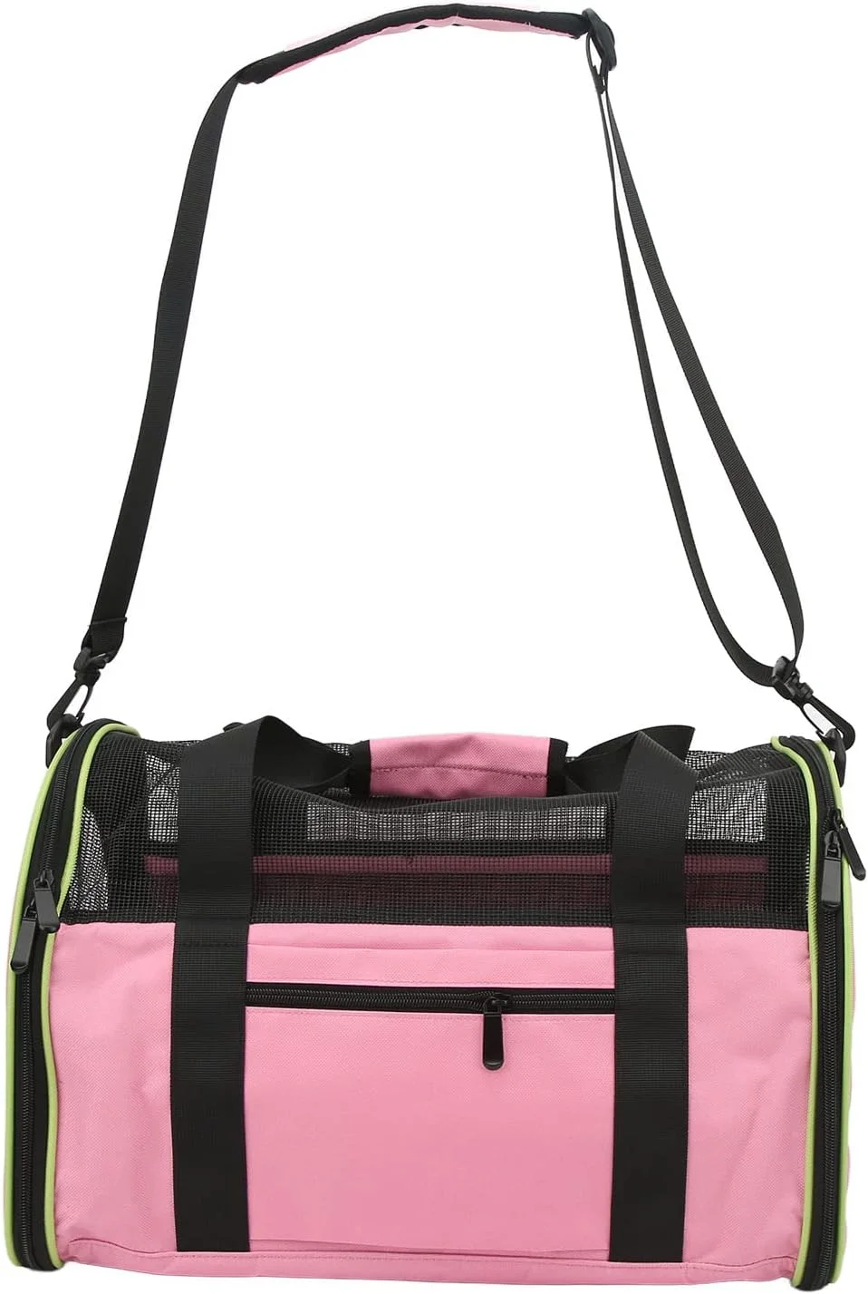 کیف حمل سگ مورد تایید خطوط هوایی، کیف مسافرتی تاشو و تنفسی حیوانات خانگی با بند شانه قابل تنظیم برای گربه، سگ های کوچک، توله سگ ها، گربه های متوسط (صورتی روشن)
