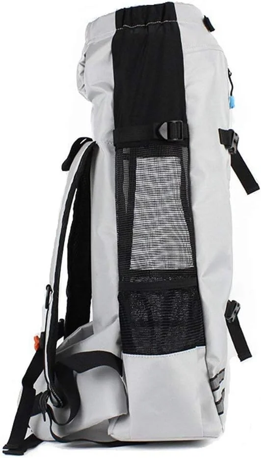 کیف حمل سگ کوله پشتی قابل شستشو با پد شانه راحت، کیف حمل مسافرتی سگ نرم و راحت و تنفسی برای ماجراجویی در فضای باز، کمپینگ، پیاده روی، سفید، L