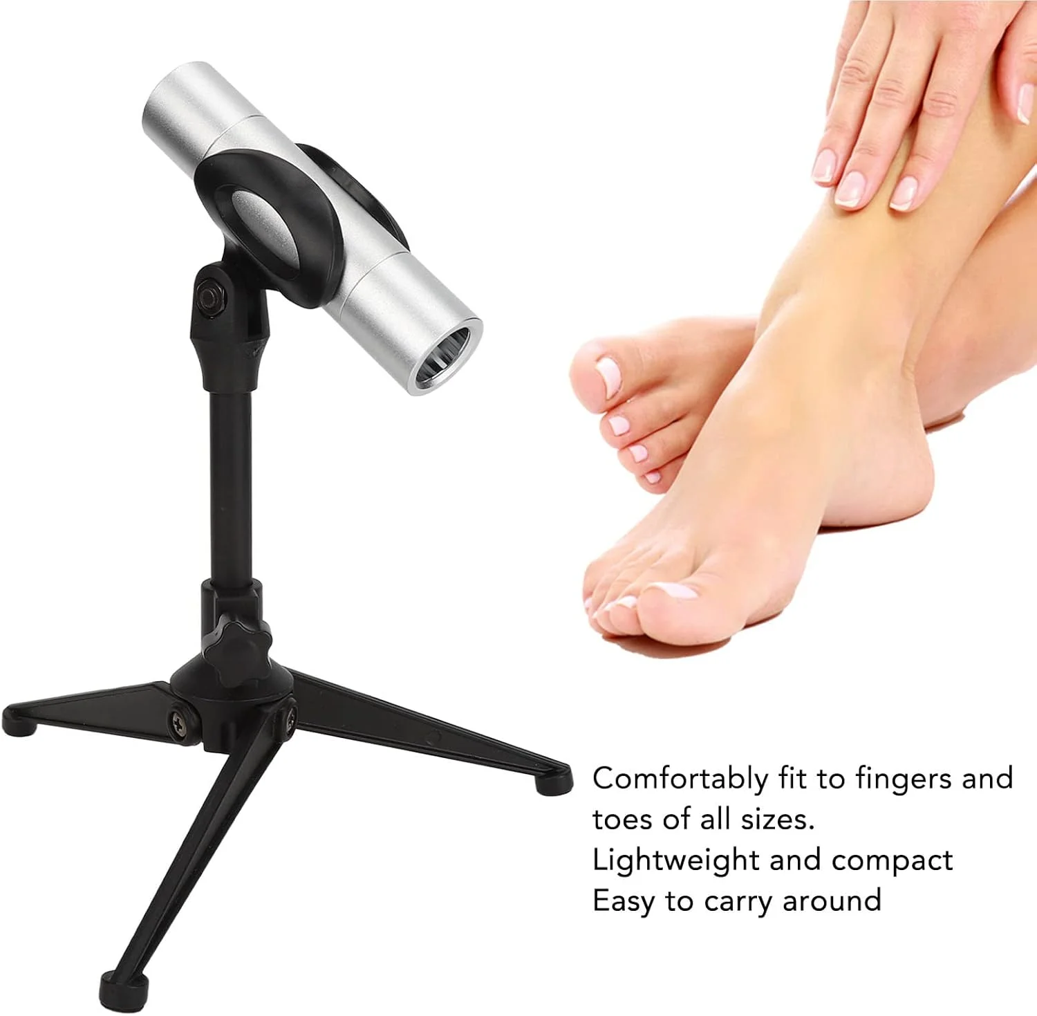 دستگاه LED ناخن، دستگاه برداشتن ناخن بدون درد، قلم ناخن پا برای مراقبت از ناخن پا و ناخن، سفید کننده سبک وزن (نقره ای)