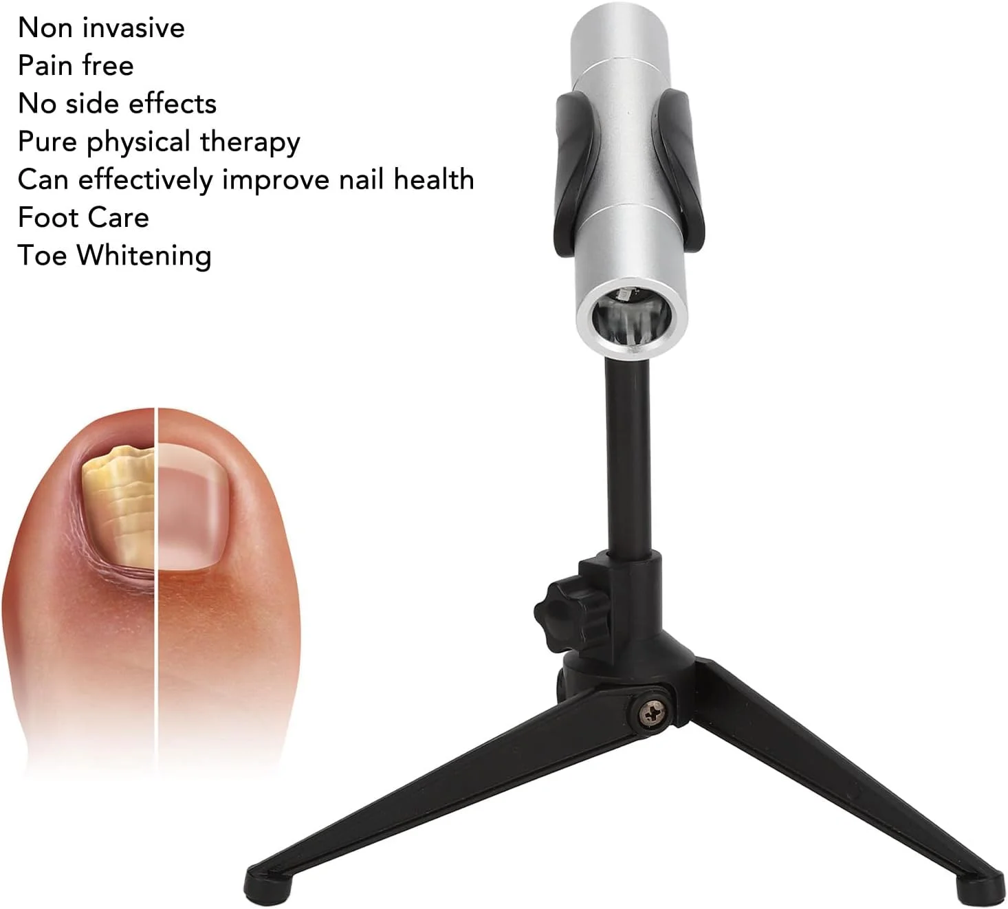دستگاه LED ناخن، دستگاه برداشتن ناخن بدون درد، قلم ناخن پا برای مراقبت از ناخن پا و ناخن، سفید کننده سبک وزن (نقره ای)