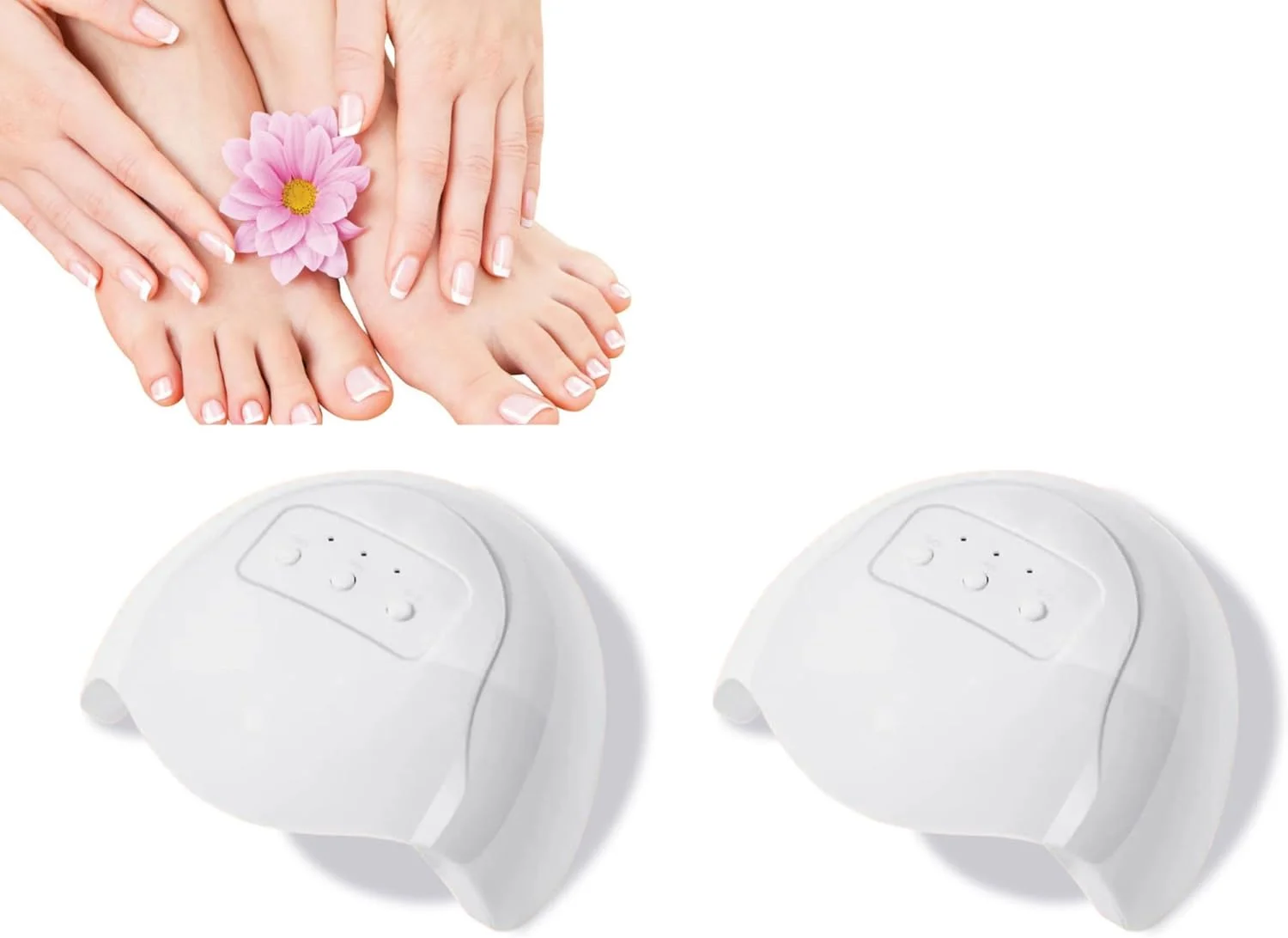 دستگاه درمان قارچ ناخن الیتزیا با نور UV و 12 چراغ LED، دارای 3 گزینه زمانی، مناسب برای درمان ناخن های پا و دست، مناسب برای استفاده خانگی، بسته 2 عددی ETNL22P