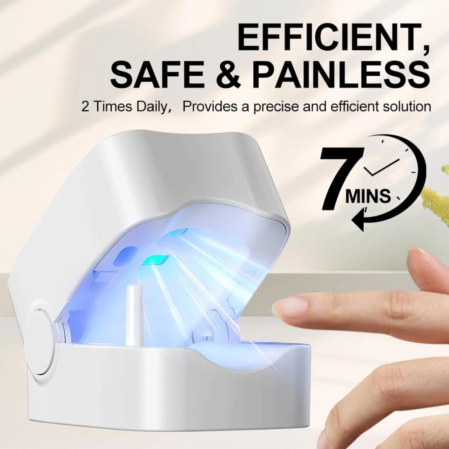 دستگاه لیزر قابل حمل الیتزیا برای ناخن، نور آبی 500 نانومتری برای ناخن های قارچی، قابل شارژ در خانه برای ناخن های پا و انگشت، بسته 2 عددی ETNL21P