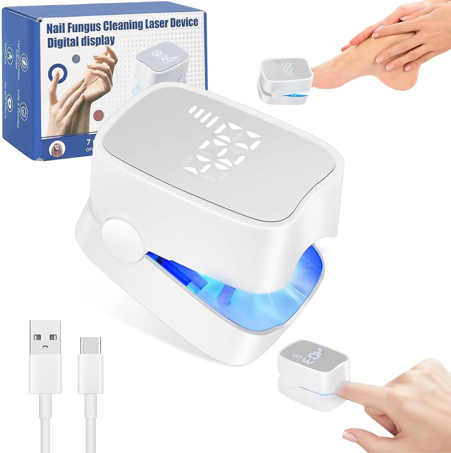 دستگاه لیزر قارچ ناخن با نمایشگر زمان، دستگاه درمان سریع و قوی قارچ ناخن، برای قارچ ناخن پا و دست دستگاه لیزر قارچ ناخن با نمایشگر زمان، دستگاه درمان سریع و قوی قارچ ناخن، برای قارچ ناخن پا و دست