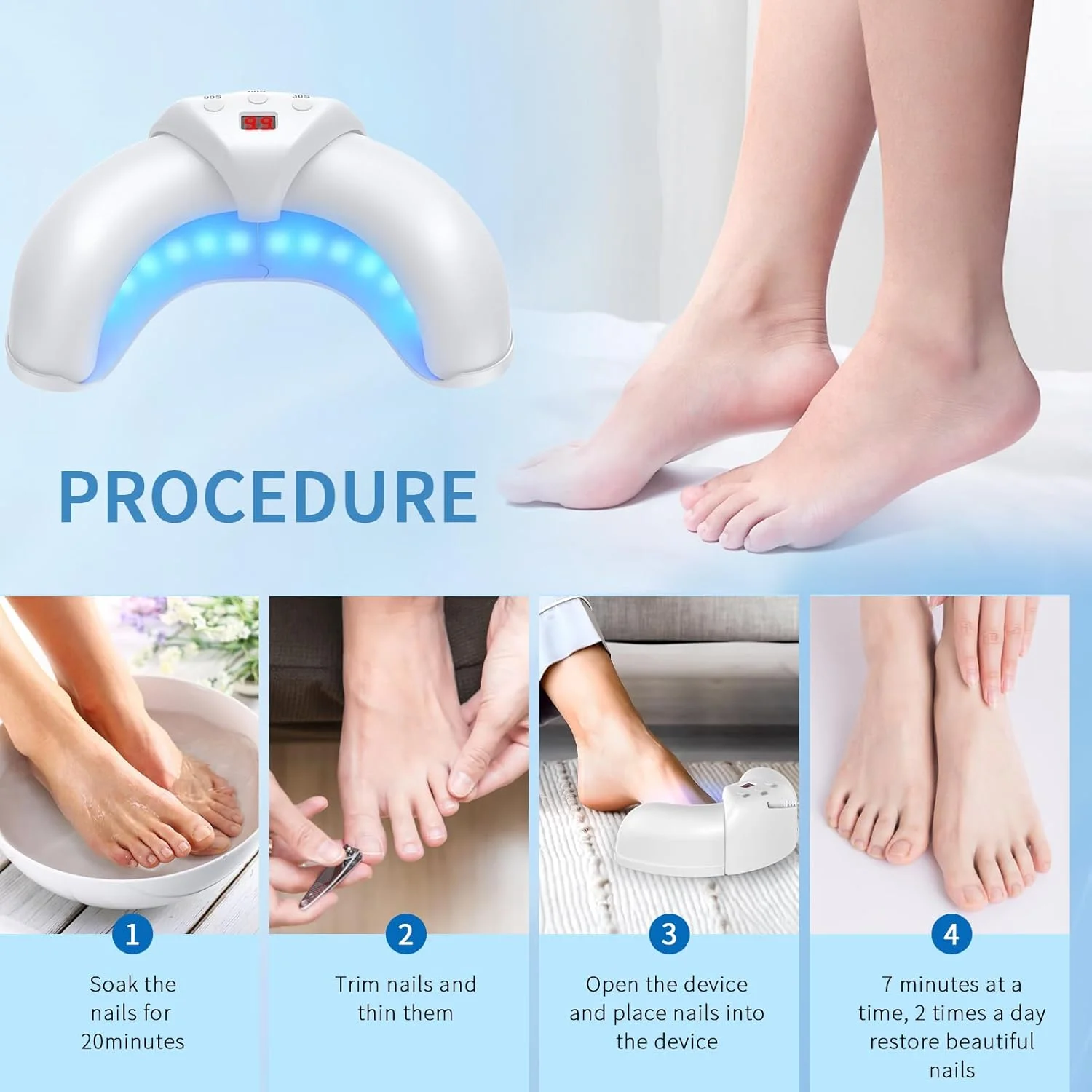 دستگاه لیزر ناخن، سفت کننده ناخن، دستگاه تمیز کننده و مراقبت از ناخن، لیزر خالص قابل حمل ناخن، مراقبت از ناخن، مناسب برای ناخن های تغییر رنگ داده و ضخیم شده