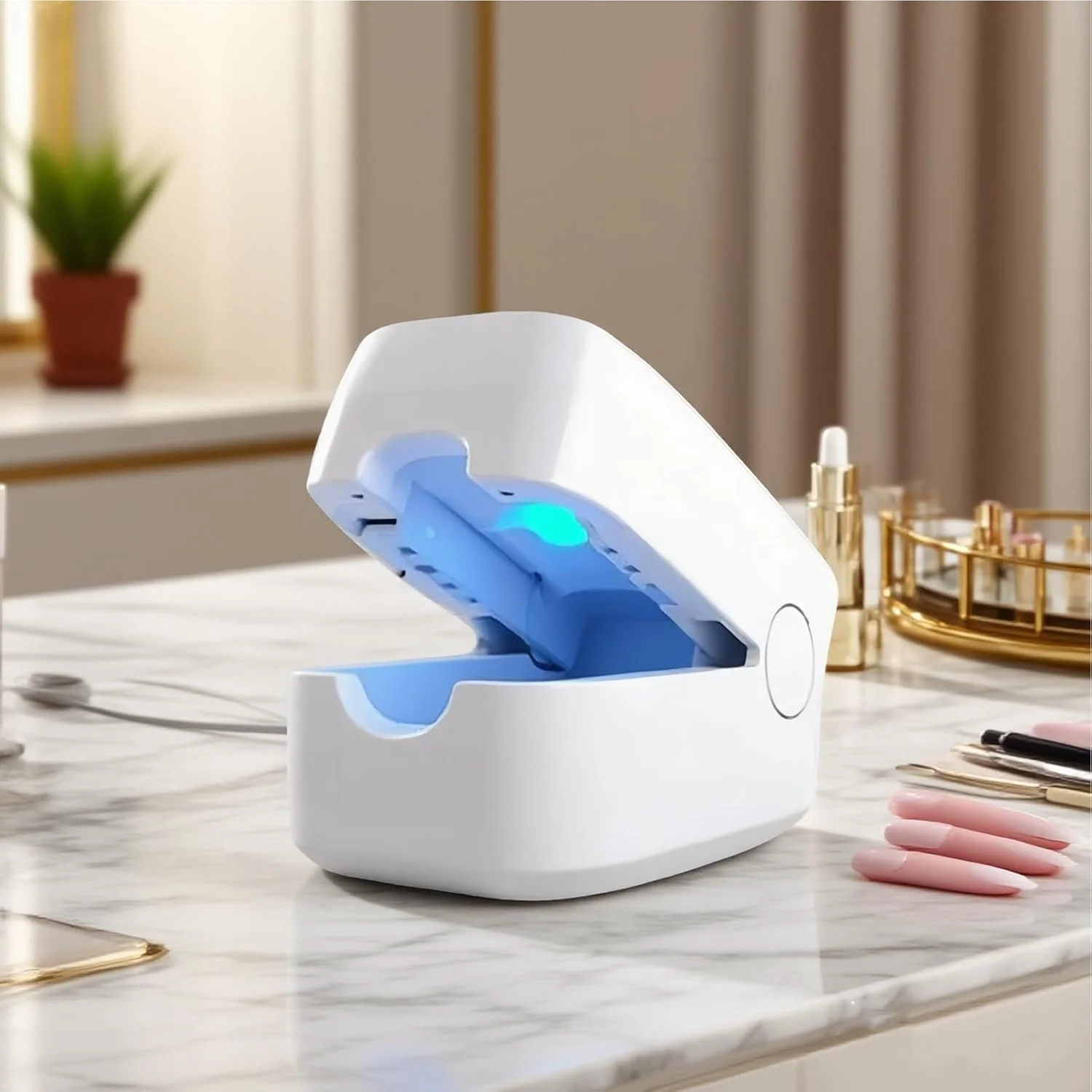 دستگاه نور ناخن، دستگاه ناخن خانگی - دستگاه فیکس قابل حمل حرفه ای برای مسافرت، سالن، نگهداری روزانه، استفاده در فضای باز، بعد از مانیکور، مناسب برای آقایان و بانوان