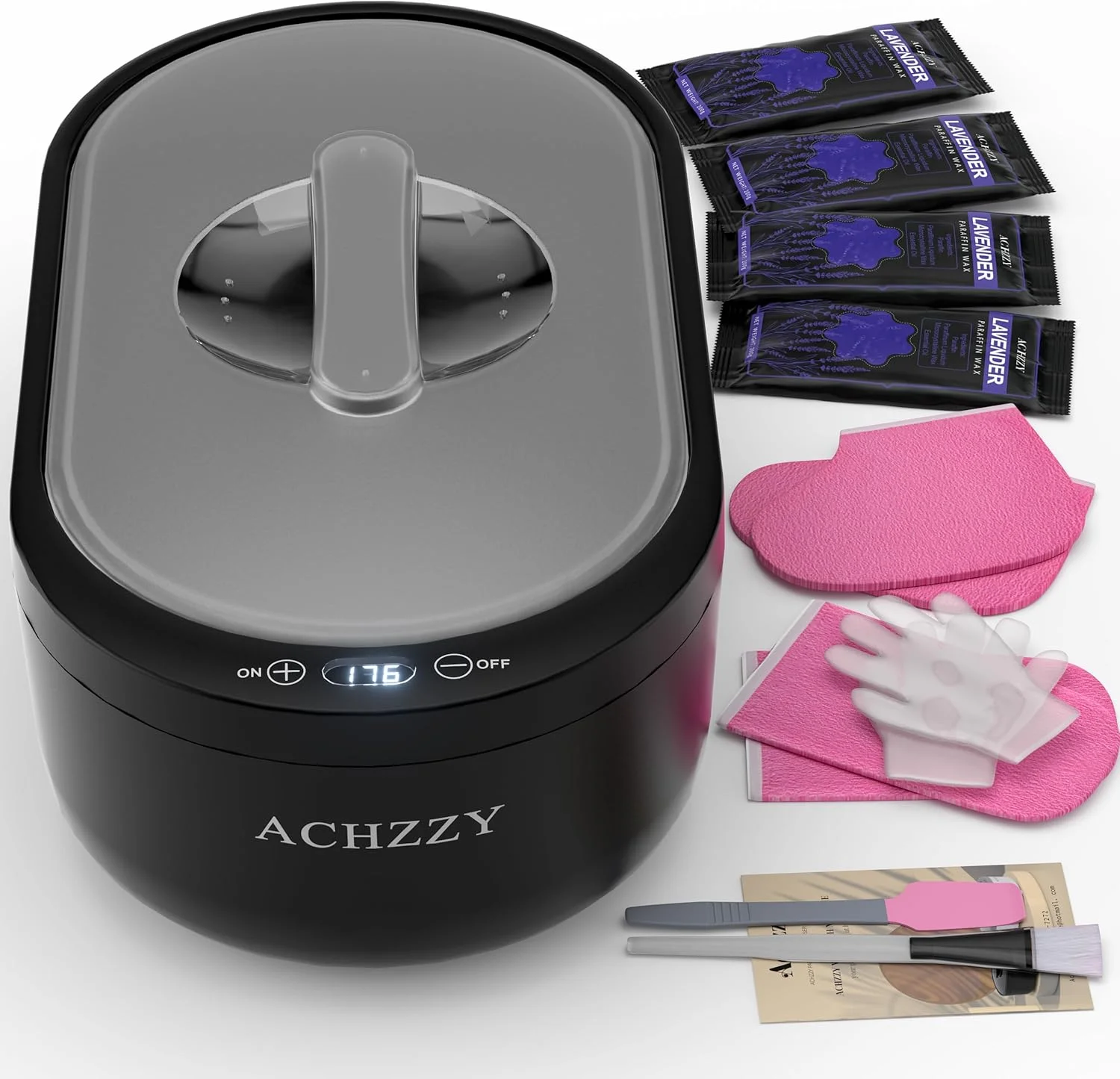 دستگاه پارافین تراپی دست و پا - گرم کننده پارافین 2000 میلی لیتری، حالت دما و رزرو، گرم کننده ترموستاتیک، مغذی و مرطوب کننده، ایده آل برای حمام پارافین خانگی (خاکستری تیره)