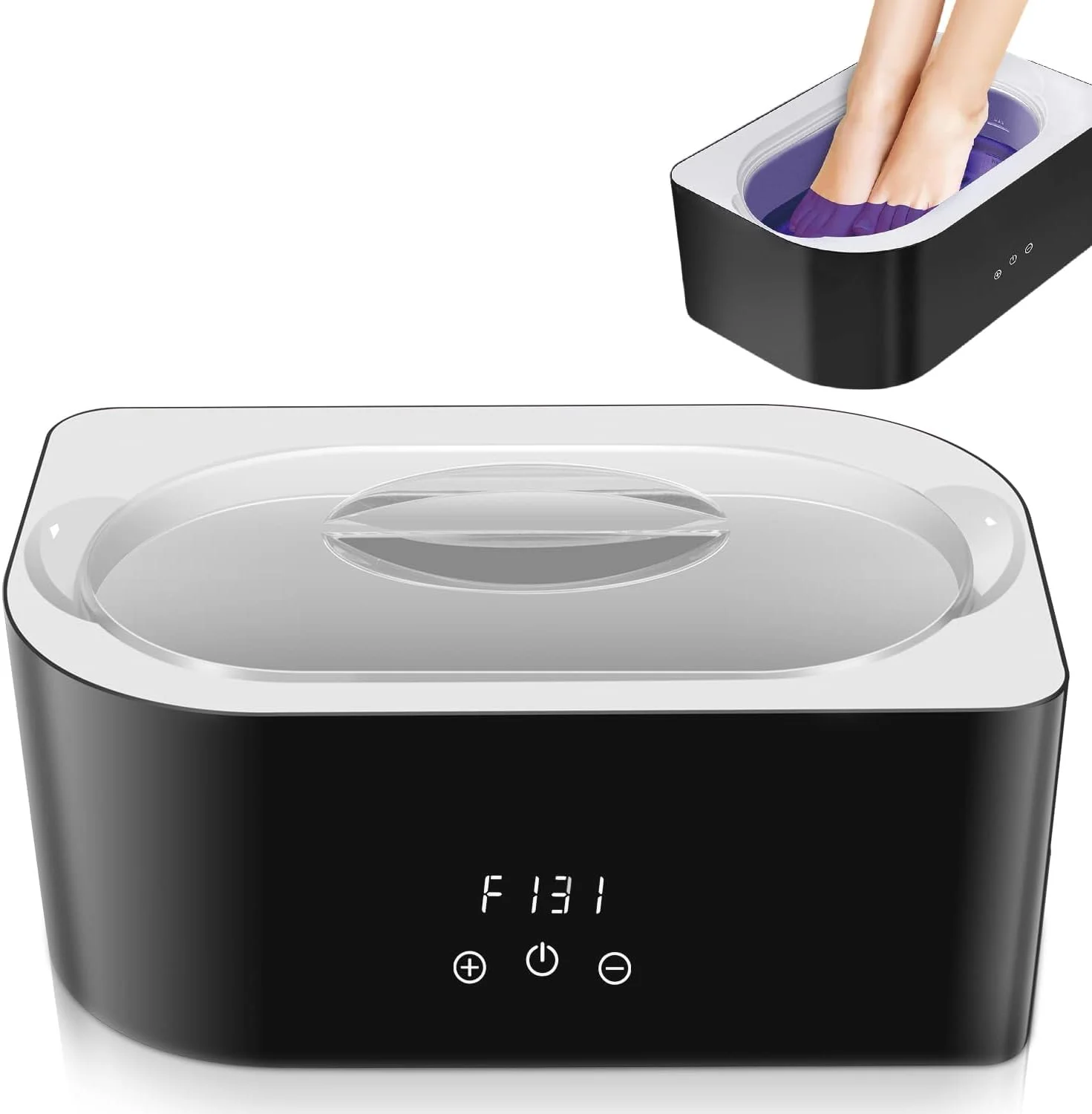 دستگاه پارافین تراپی Angju برای دست و پا، حمام پارافین 4000 میلی لیتری با صفحه لمسی، دستگاه گرم کننده پارافین با ظرفیت بزرگ، مرطوب کننده، کنترل دقیق دما و زمان، دستگاه پارافین گرم نگهدارنده دست