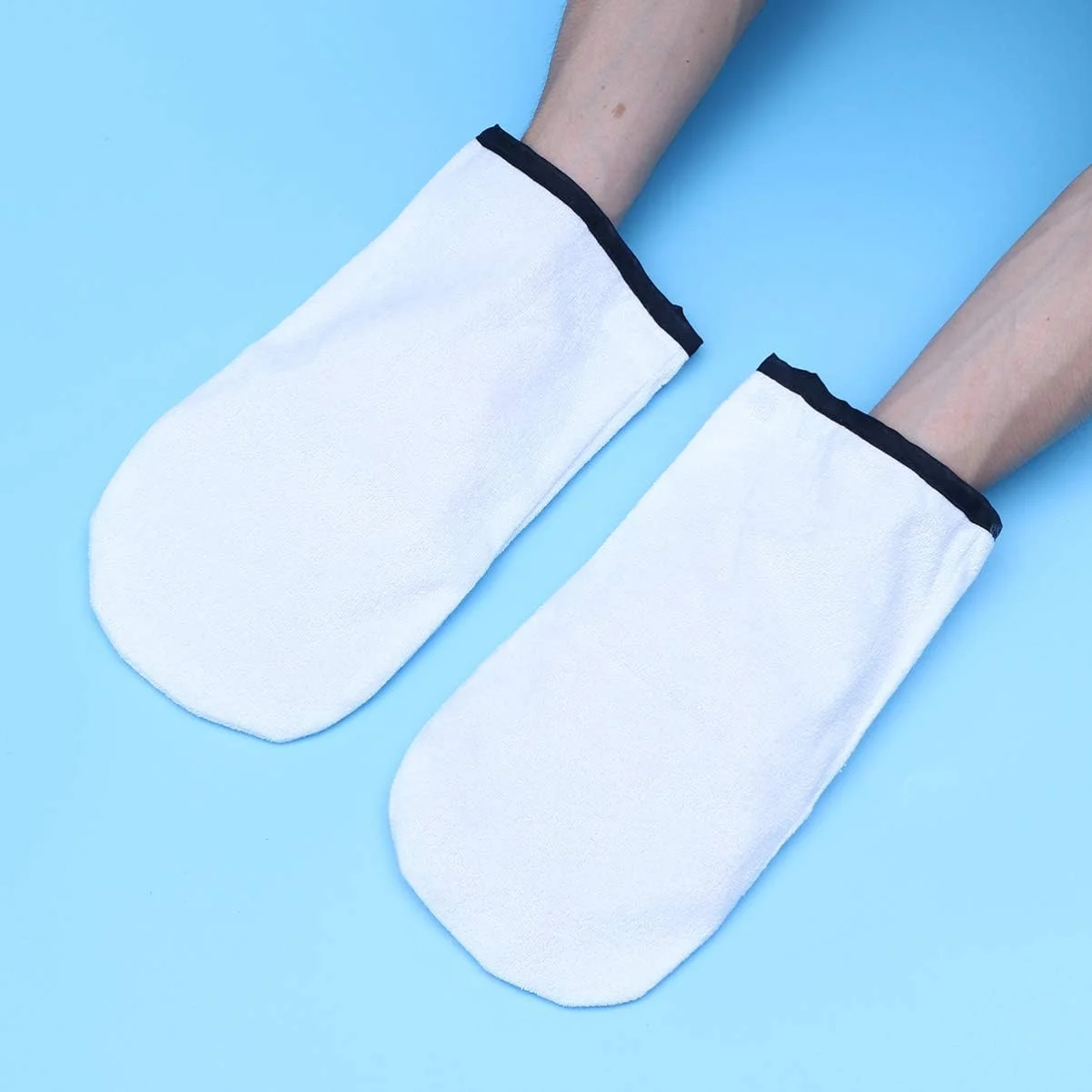 2 جفت دستکش پارچه ای تری برای درمان پارافین، دستکش مومی و روکش نرم پا، دستکش عایق پارافین برای زنان، مردان و دختران