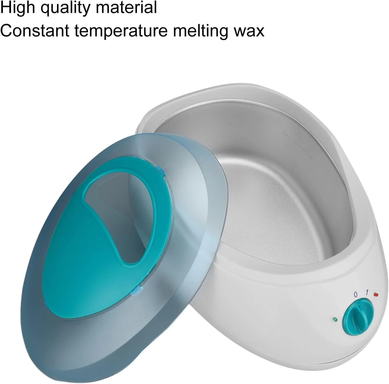 حمام پارافین برای دست و پا، دستگاه درمان موم 2.3 لیتری، گرمایش سریع با صفحه محافظ، سفید/فیروزه ای