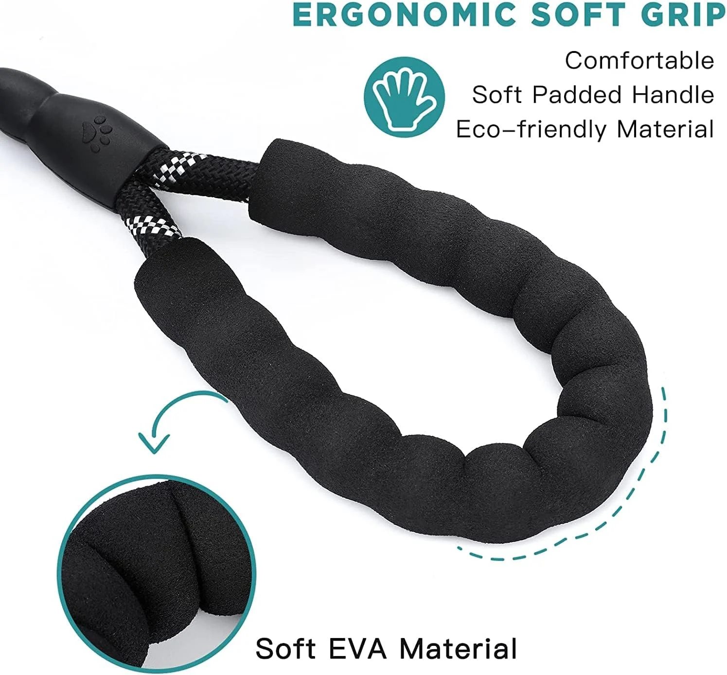 بند قلاده سگ مومو بیر، 1.5 متری، مقاوم، با دسته نرم و راحت و نخ های بازتابنده نور، مناسب برای سگ های متوسط و بزرگ (مشکی) بند قلاده سگ مومو بیر، 1.5 متری، مقاوم، با دسته نرم و راحت و نخ های بازتابنده نور، مناسب برای سگ های متوسط و بزرگ (مشکی)