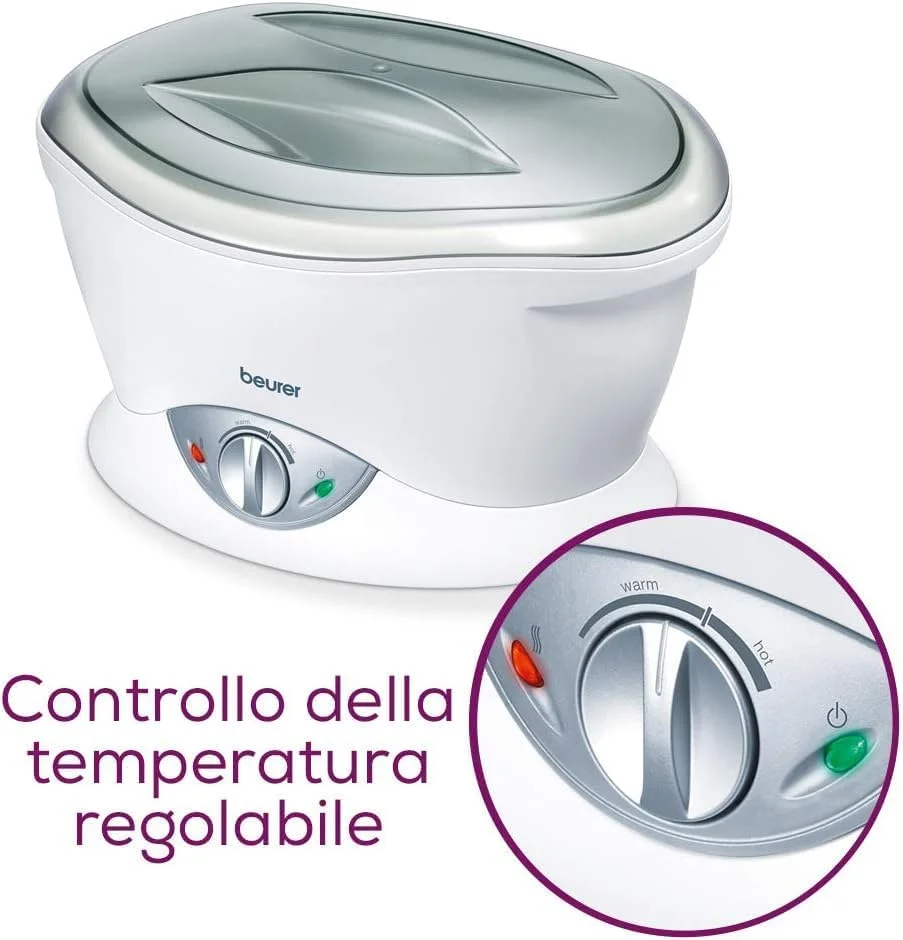 حمام پارافین Beurer MP 70 | برای داشتن پوستی نرم و لطیف در دست ها، پاها و آرنج ها | جذب عمیق تر رطوبت و مواد مغذی را افزایش می دهد | شامل 2 بسته 450 گرمی پارافین معطر + فویل های پلاستیکی