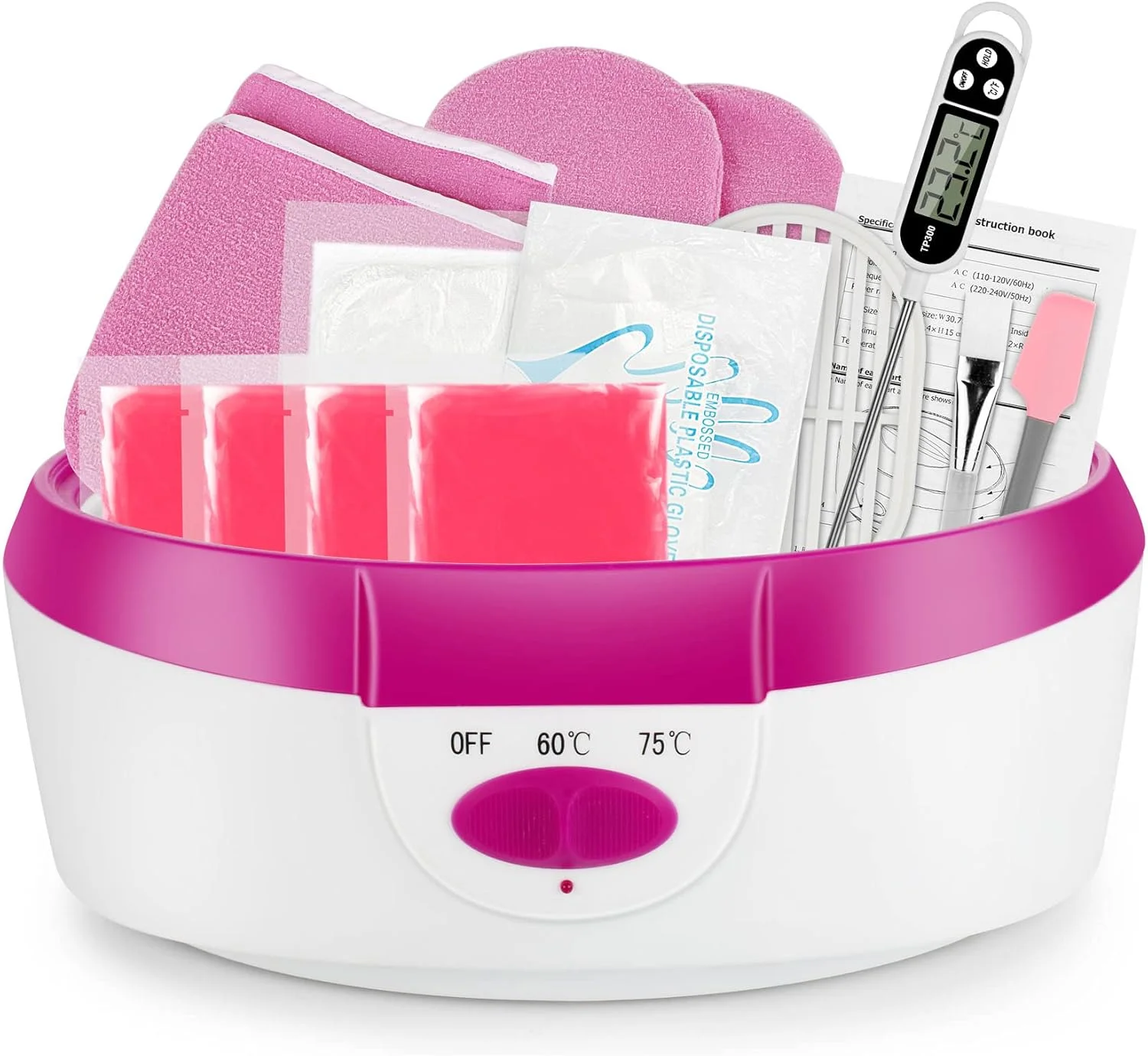 حمام پارافین دست و پا Forever Speed، دستگاه حمام پارافین برقی 265 واتی با مجموعه پارافین، رنگ صورتی