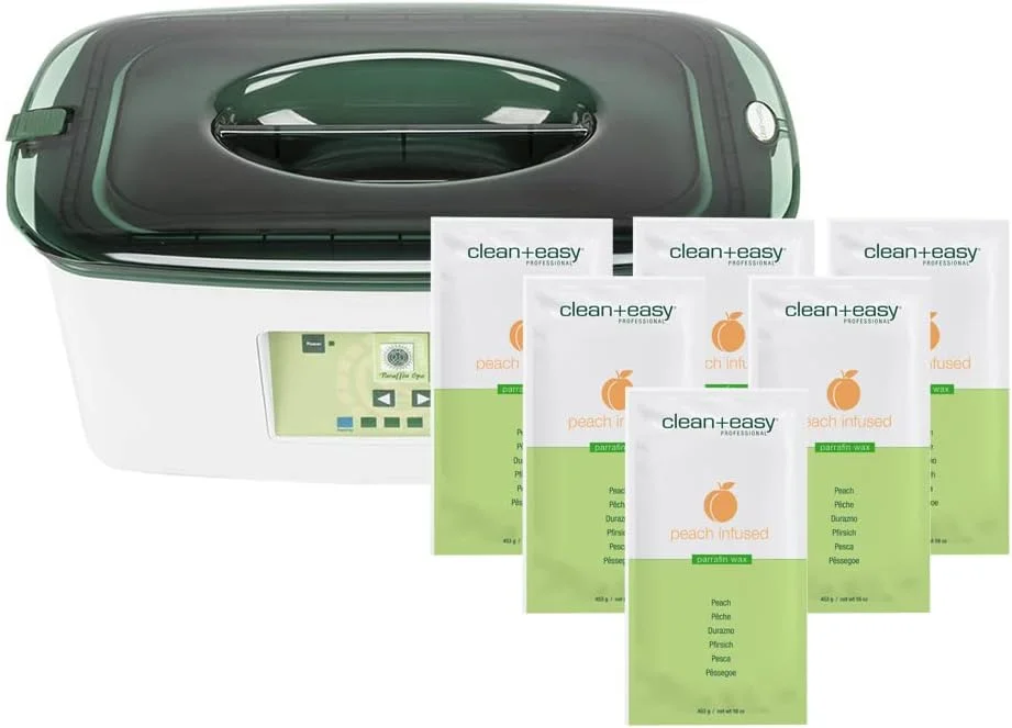 دستگاه پارافین اسپا دیجیتال کلین + ایزی به همراه 6 پوند پارافین هلو