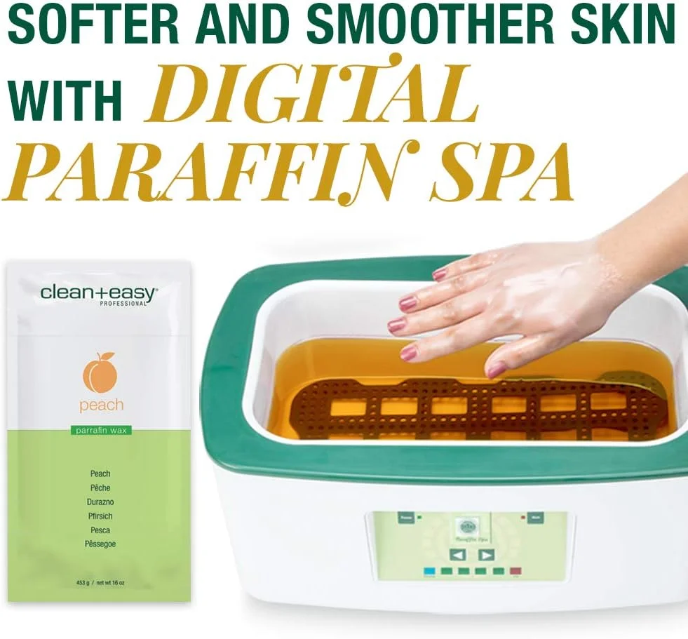 دستگاه پارافین اسپا دیجیتال کلین + ایزی به همراه 6 پوند پارافین هلو