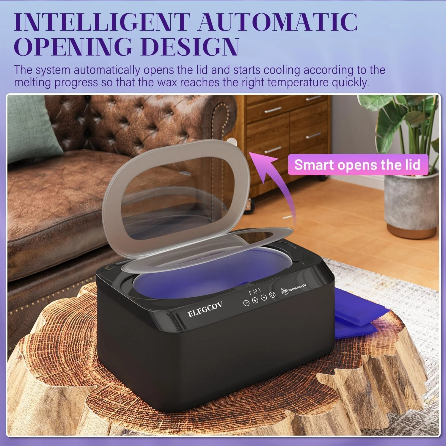 دستگاه پارافین تراپی دست و پا 4500 میلی لیتری با 8 بسته پارافین، کنترل دقیق دما برای حمام پارافین، ذوب سریع موم، مشکی