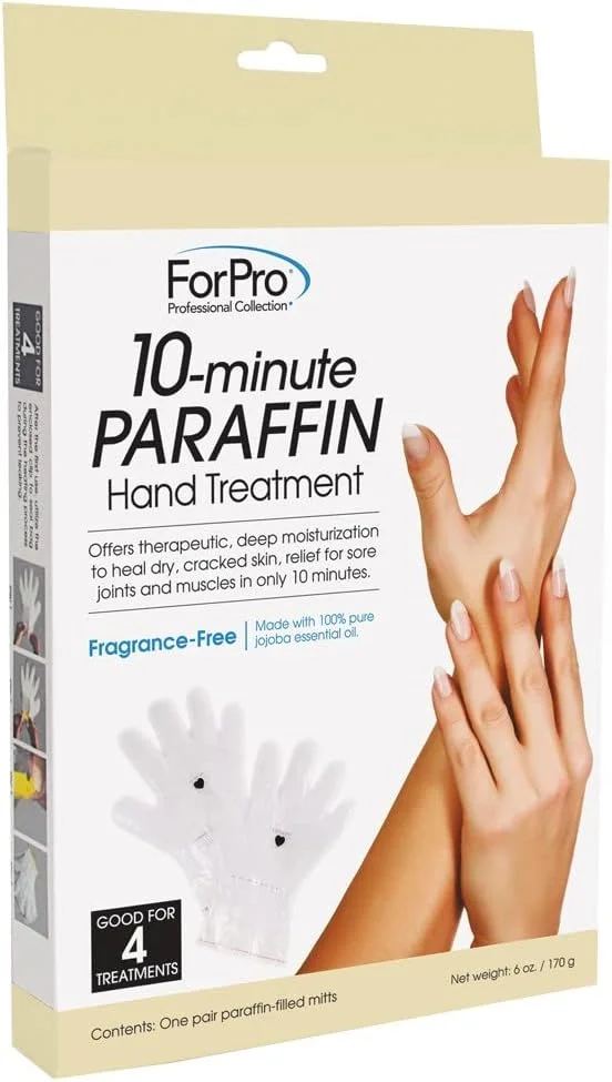 درمان پارافین 10 دقیقه ای دست مجموعه حرفه ای ForPro، دستکش های درمان اسپا و خانگی، بدون عطر، یک جفت