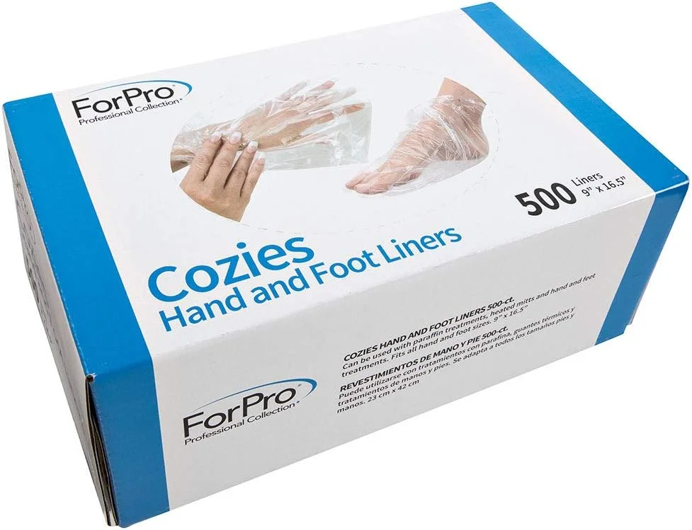 روکش دست و پا مجموعه حرفه ای ForPro، روکش پارافین برای دست و پا، دستکش و پاپوش گرمایشی، 500 عدد