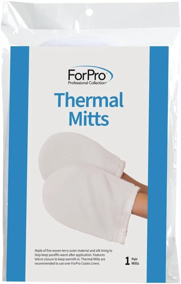 دستکش حرارتی حرفه ای فورپرو برای درمان های اسپا با پارافین، عایق و حفظ کننده گرما، مناسب برای همه اندازه های دست، سفید، یک جفت