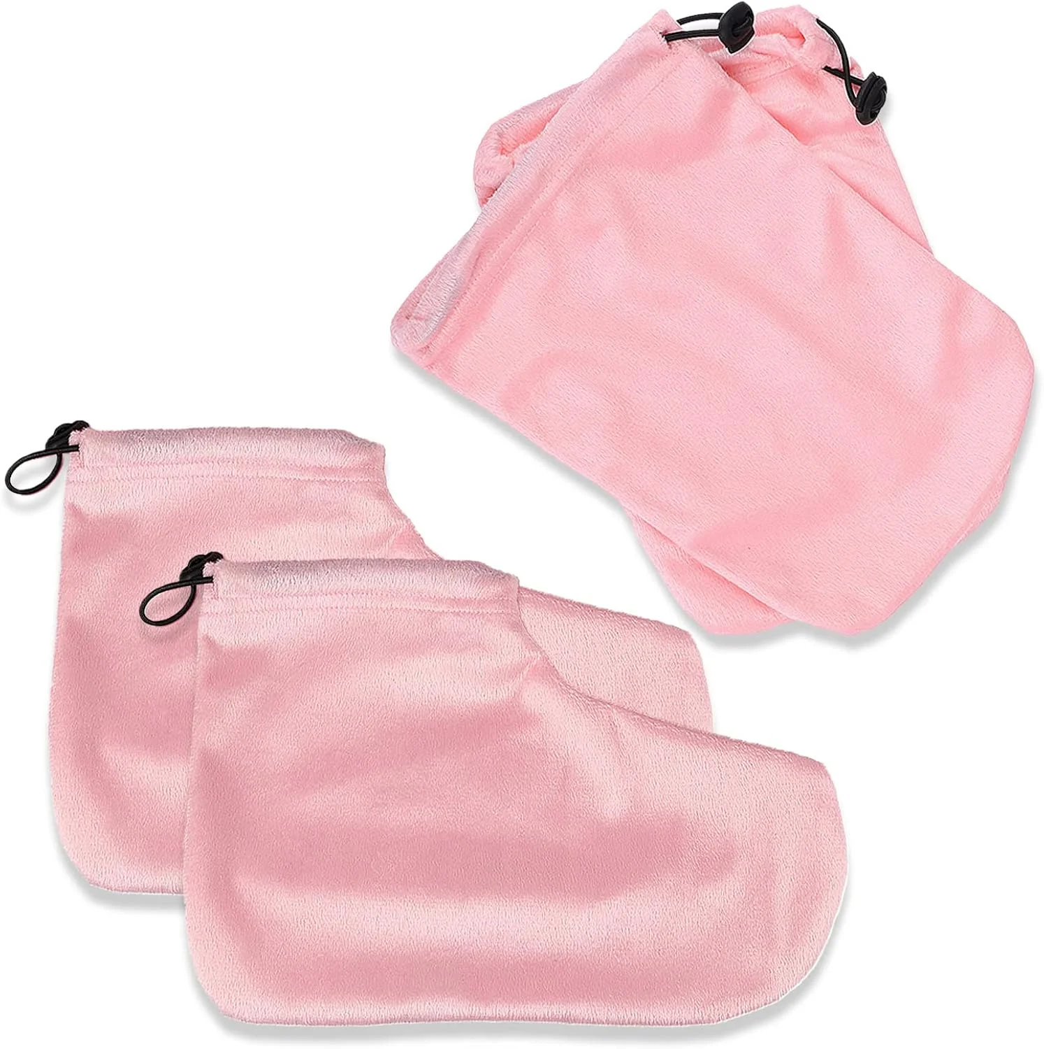 دستکش پارافین Kalevel، 4 عدد دستکش پارافین عایق و ست پاپوش مرطوب کننده پا برای درمان حرارتی دست و پا، سالن صورتی