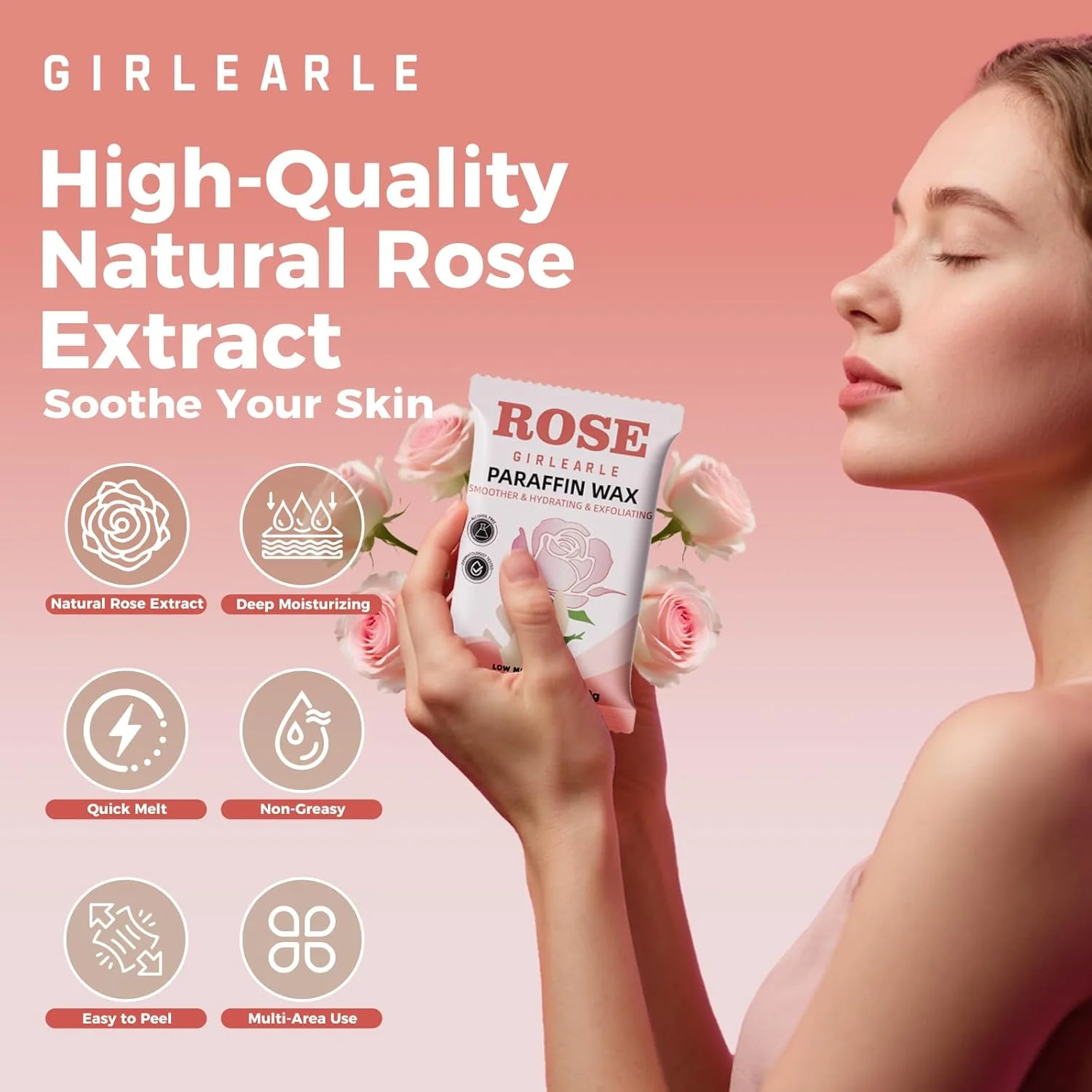 موم پارافین شارژی بسته 10 عددی برای دستگاه حمام موم پارافین - برای پوست خشک و ترک خورده دست، پا، آرنج - آبرسانی مرطوب کننده برای تسکین عضلات و مفاصل سفت (رز)