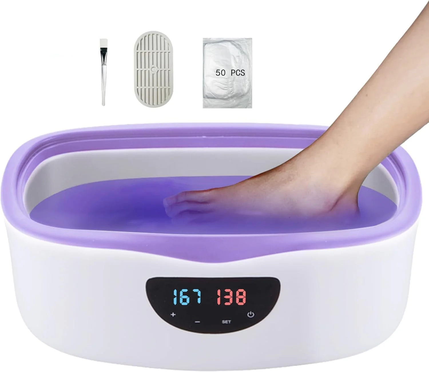 دستگاه پارافین تراپی KASTWAVE برای دست و پا، حمام پارافین، ذوب سریع موم در 25 دقیقه، گرم کننده موم پارافین 4000 میلی لیتری، زمانبندی خودکار و گرم نگهدارنده، کیت مرطوب کننده دستگاه موم پارافین دست برای آرتریت