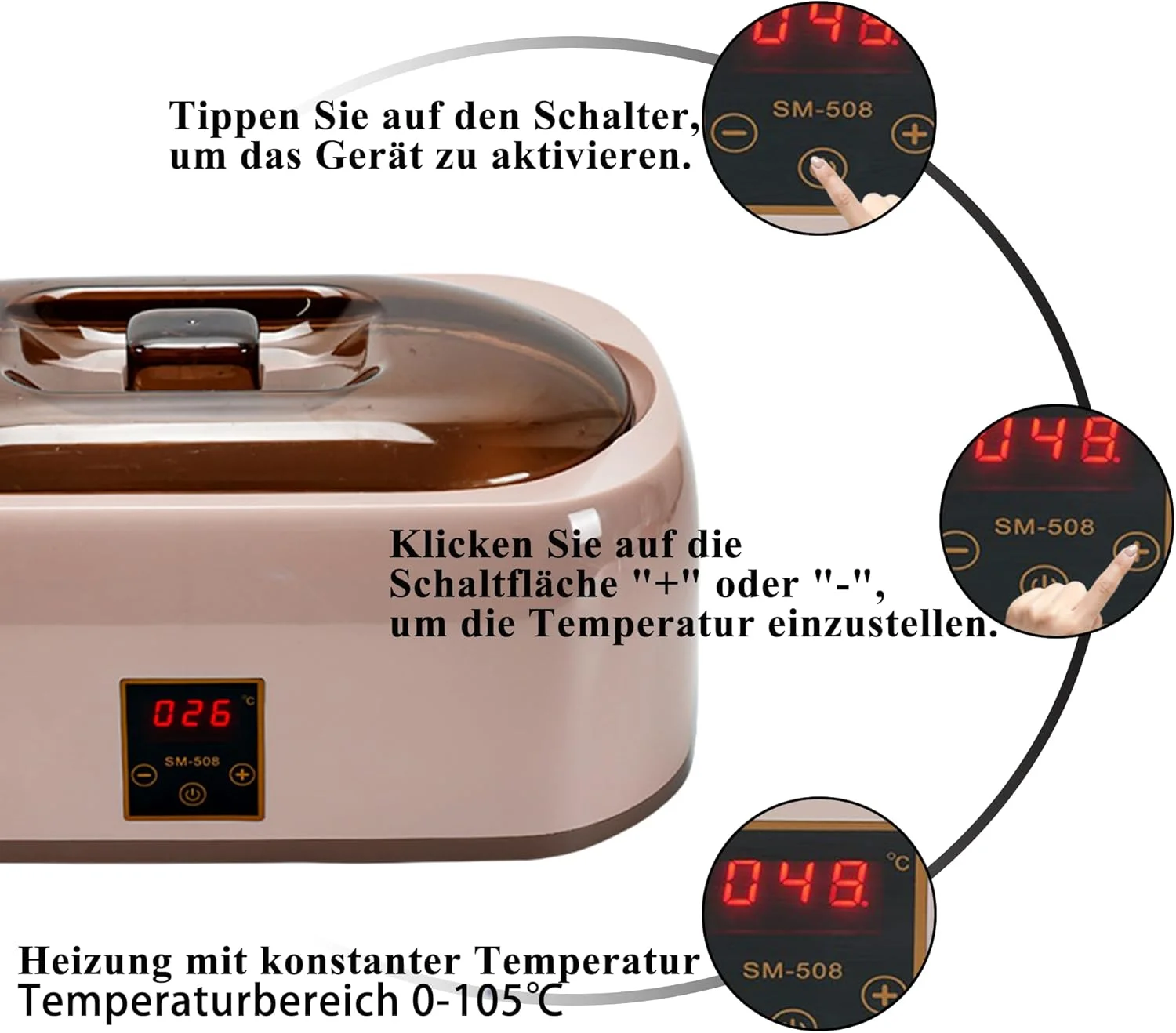 حمام پارافین - حمام موم پارافین چند منظوره برای دست و پا، شامل موم پارافین برای حمام پارافین، تقویت شده با فناوری LED دست