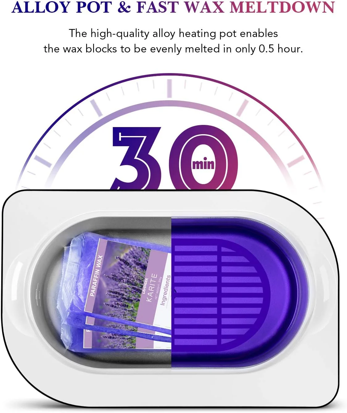 دستگاه پارافین تراپی کاریته برای دست و پا - حمام پارافین 4000 میلی لیتری، دستگاه گرم کننده پارافین، کیت مرطوب کننده با قابلیت تنظیم زمان و گرم نگه داشتن