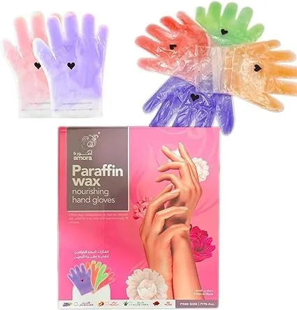 دستکش پارافین مغذی آمورا، 5 جفت، دستکش یکبار مصرف پارافین برای دست و پا، درمان اسپا با پارافین (رز، دست)