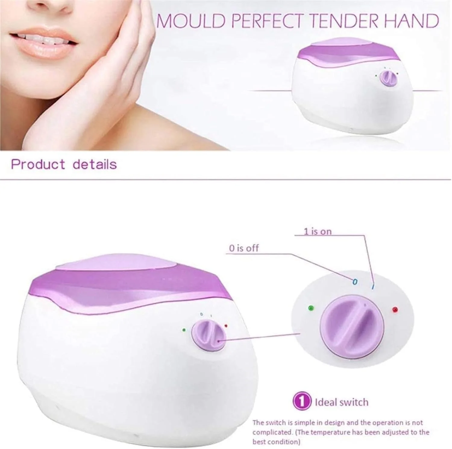 دستگاه پارافین تراپی 2.3 لیتری با کنترل دمای خودکار و محافظ حرارتی برای دست و پا مناسب برای بانوان، استفاده در منزل و سالن زیبایی