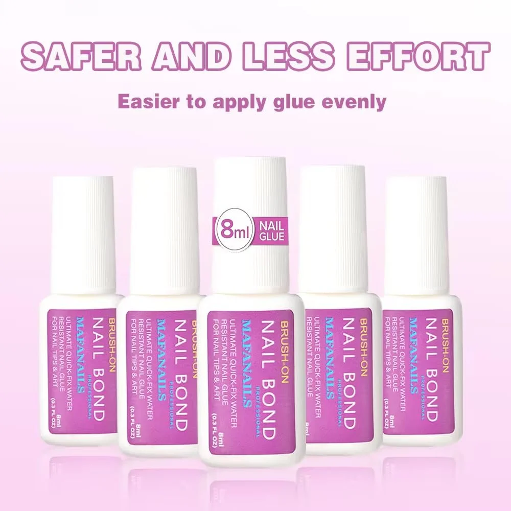 چسب ناخن با کیفیت عالی، 2 عدد، چسب قوی برای نوک ناخن مصنوعی اکریلیک، شفاف، سفید، طبیعی