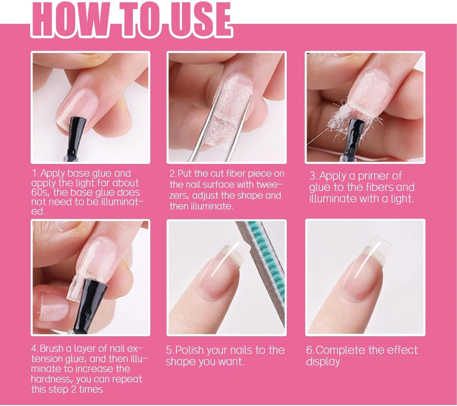 چسب کاشت ناخن چند منظوره شفاف برای ترمیم و تقویت ناخن، ژل سخت سازنده برای طراحی ناخن و مانیکور مناسب مبتدیان