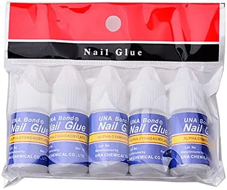 چسب ناخن برای نصب ناخن مصنوعی، 5 عدد در بسته، چسب مایع ناخن، چسب ناخن مصنوعی، ست مانیکور (بسته 5 عددی)