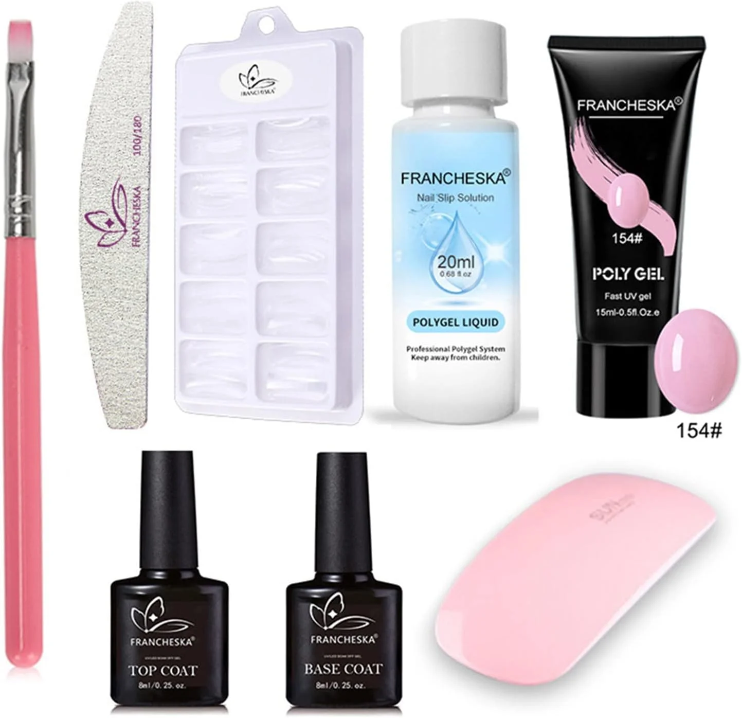 ست چسب ژلی ناخن | چسب ژل اکستنشن ناخن، چسب ژل اکستنشن نوک ناخن با ابزار مانیکور، ابزار آسان و حرفه ای هنر ناخن برای سالن