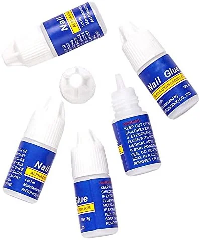 چسب ناخن برای نصب ناخن مصنوعی، 5 عدد در بسته، چسب مایع ناخن، چسب ناخن مصنوعی، ست مانیکور (بسته 5 عددی)