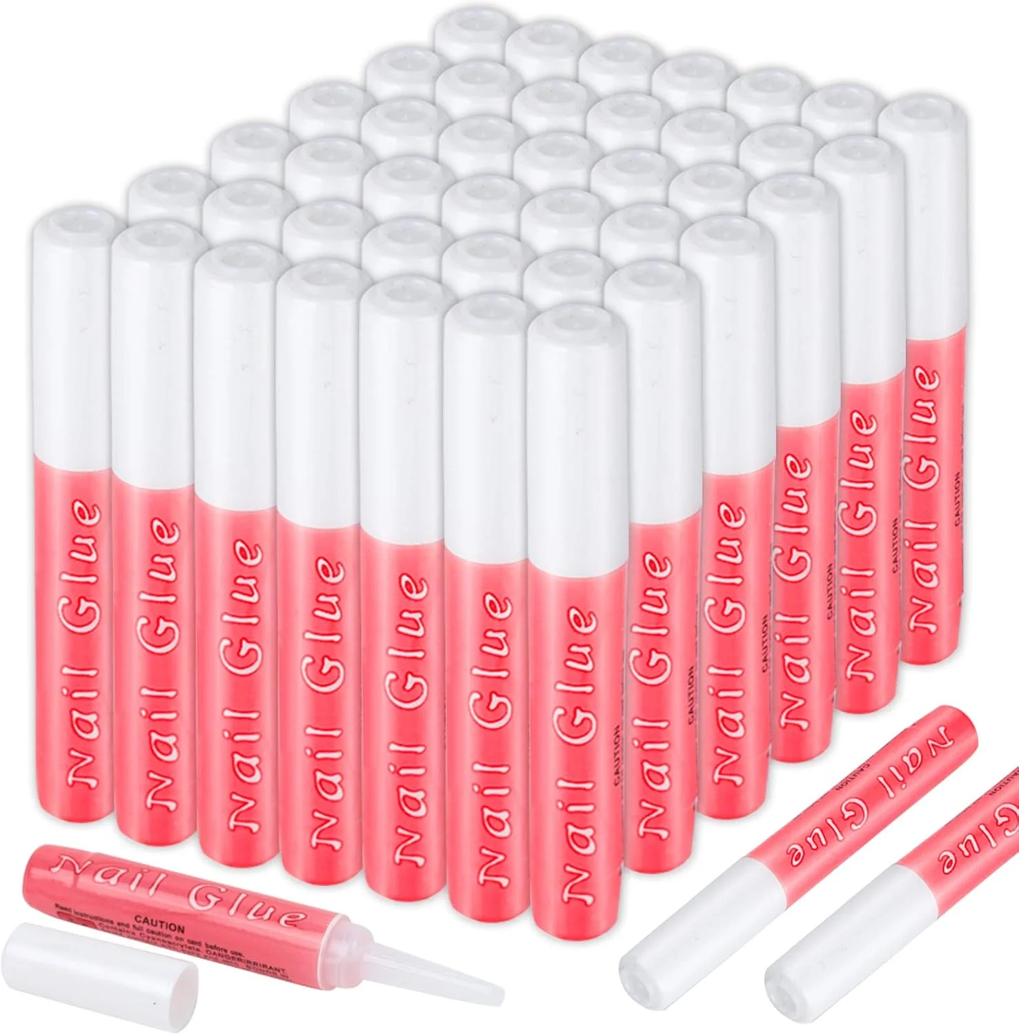 چسب ناخن فندامی، 45 عدد چسب نوک ناخن، چسب اکریلیک برای نوک ناخن، مناسب برای آرایش، 2 گرم برای هر چسب