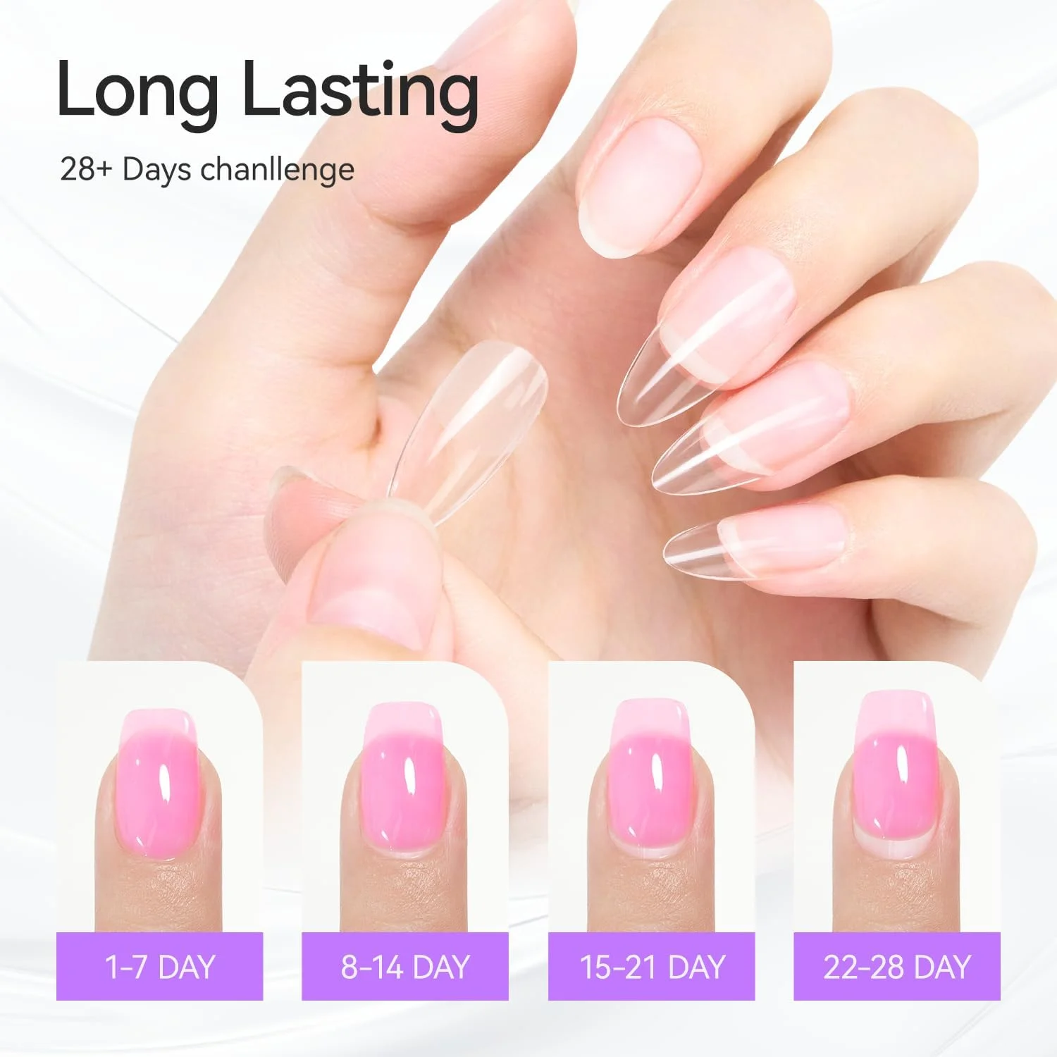 چسب ژل ناخن UV Gelike EC - چسب ژل 6 در 1 برای تیپ ناخن، بدون نیاز به بیس کت، چسبندگی قوی برای ناخن های مصنوعی و تیپ های اکریلیک