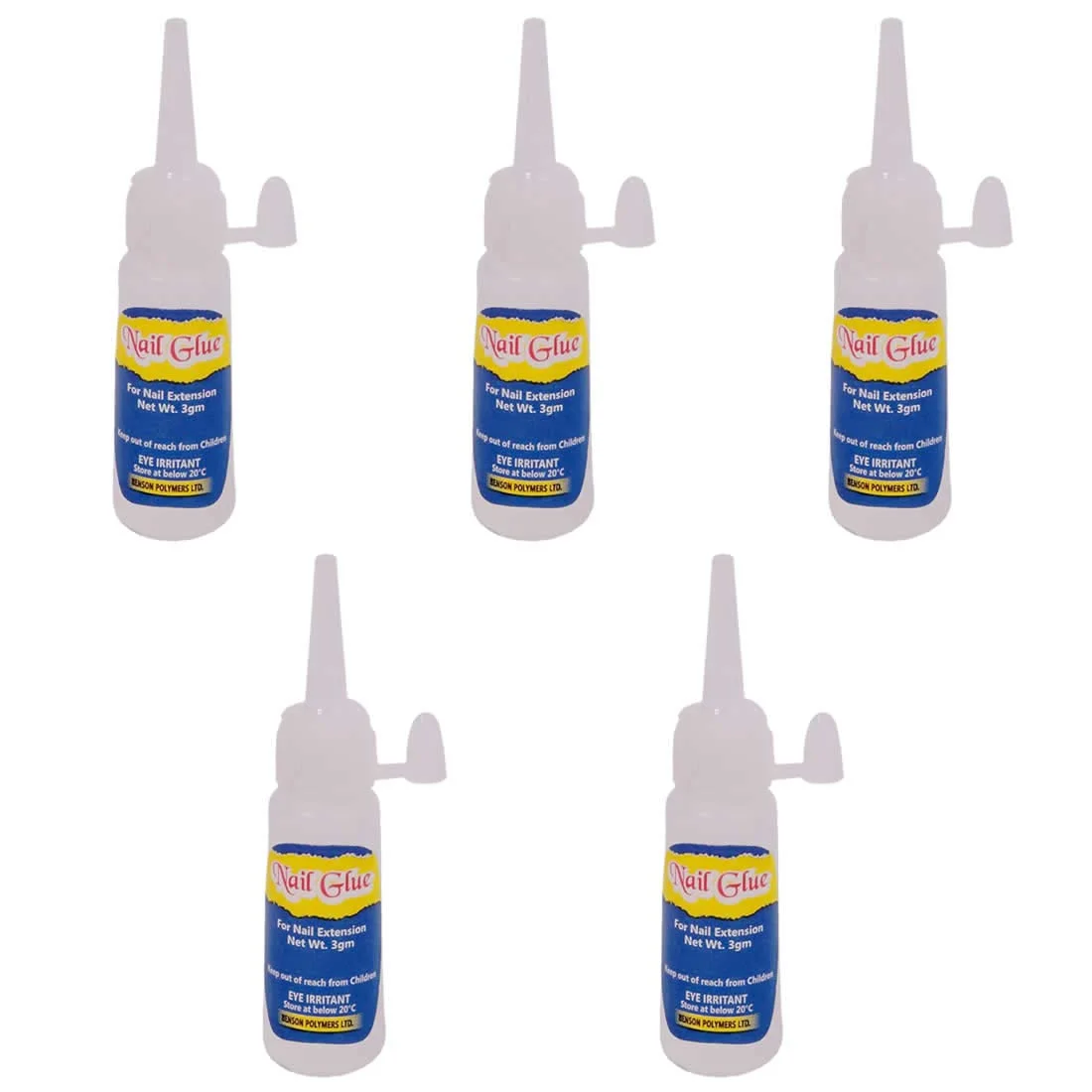 چسب ناخن فوق العاده قوی برای کاشت ناخن حرفه ای (بسته 5 عددی) (سفید)