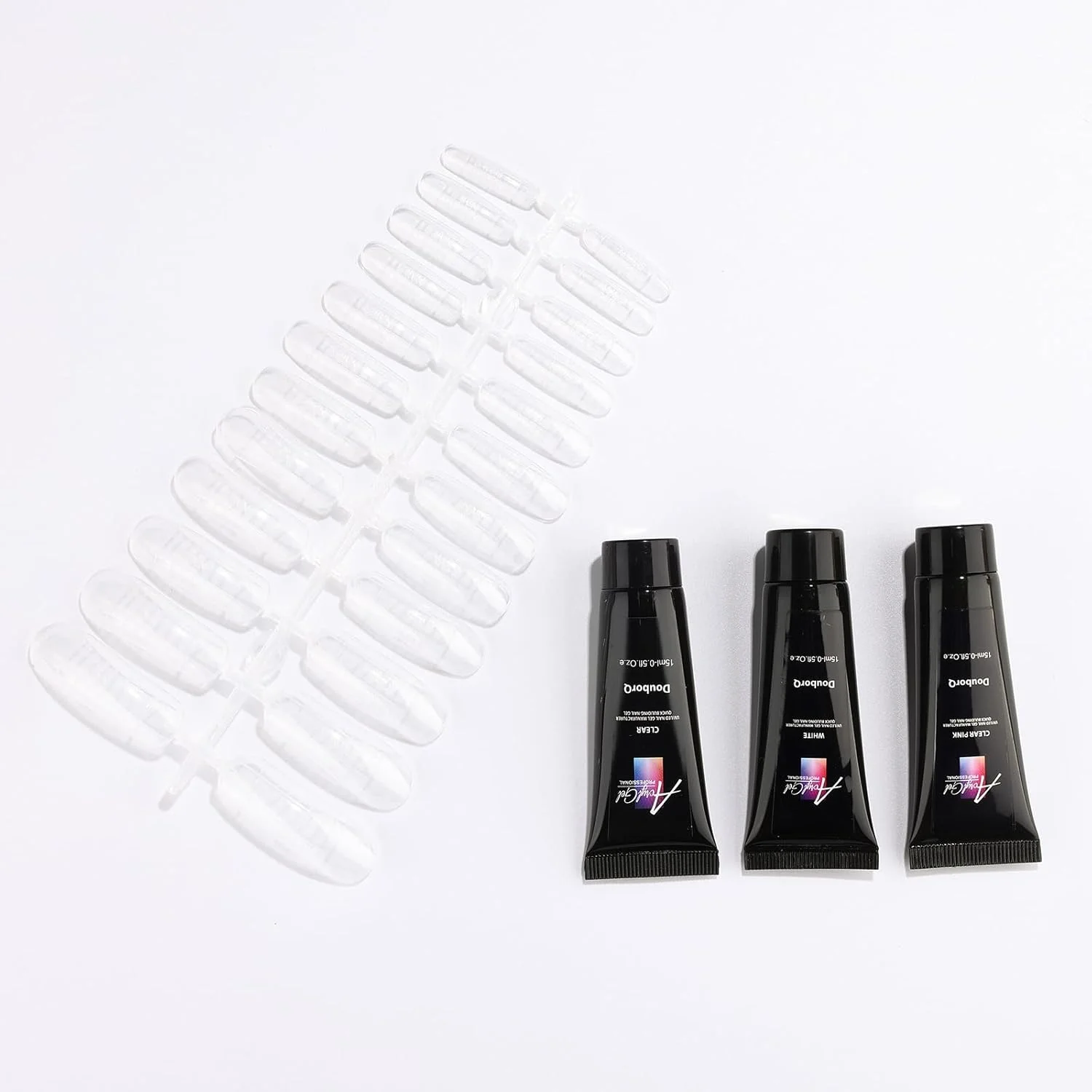 چسب ناخن HELEMIY برای اکستنشن ناخن + ست ژل سازنده قالب‌گیری سریع 48 عددی، ابزار هنر ناخن خشک‌شونده سریع